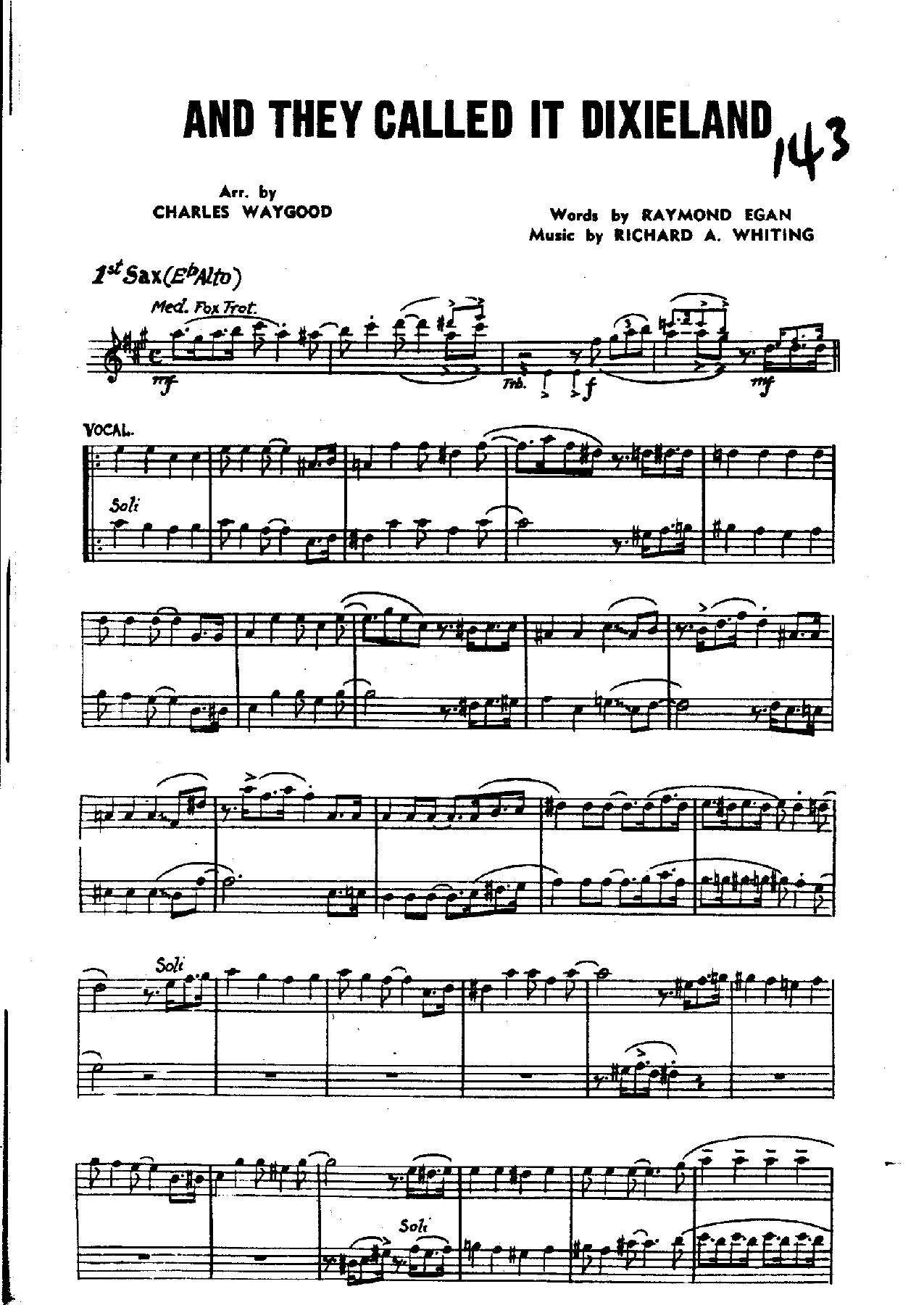 And They Call It Dixieland — sheet music preview