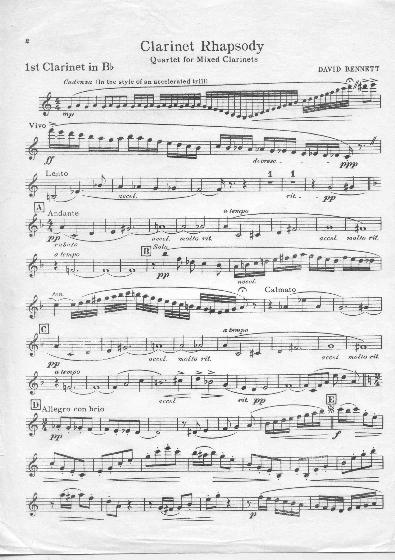 6 Quartet Clarinet. — sheet music preview