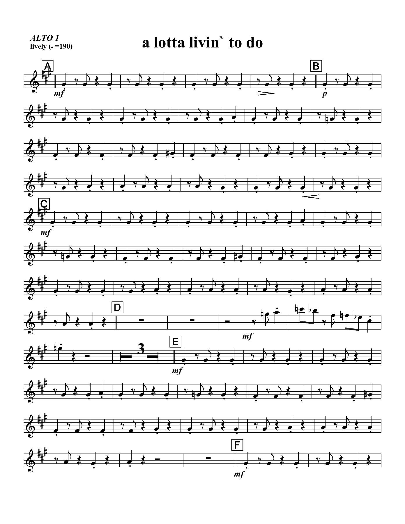A Lot Of Livin' To Do — sheet music preview