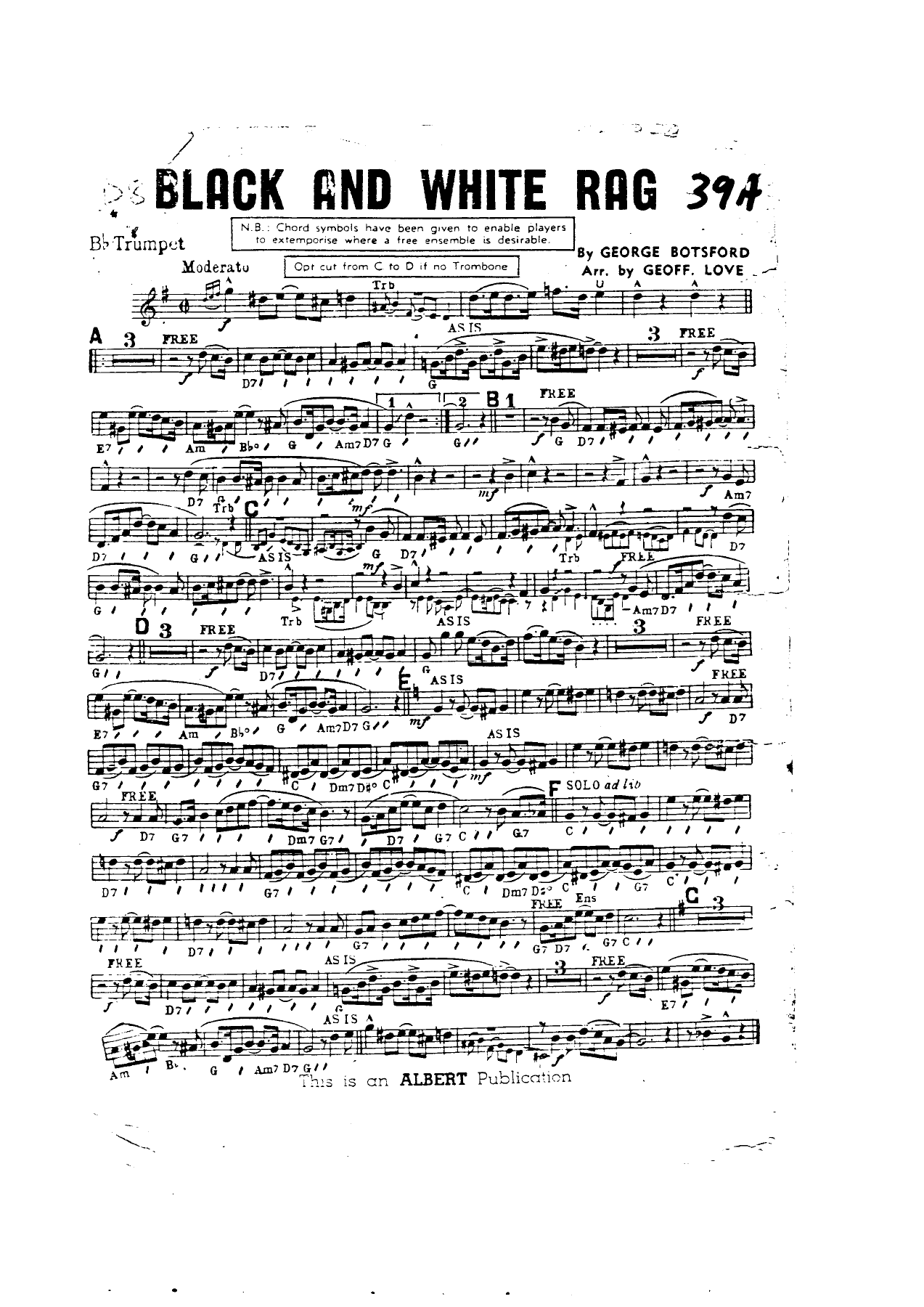 Black And White Rag — sheet music preview