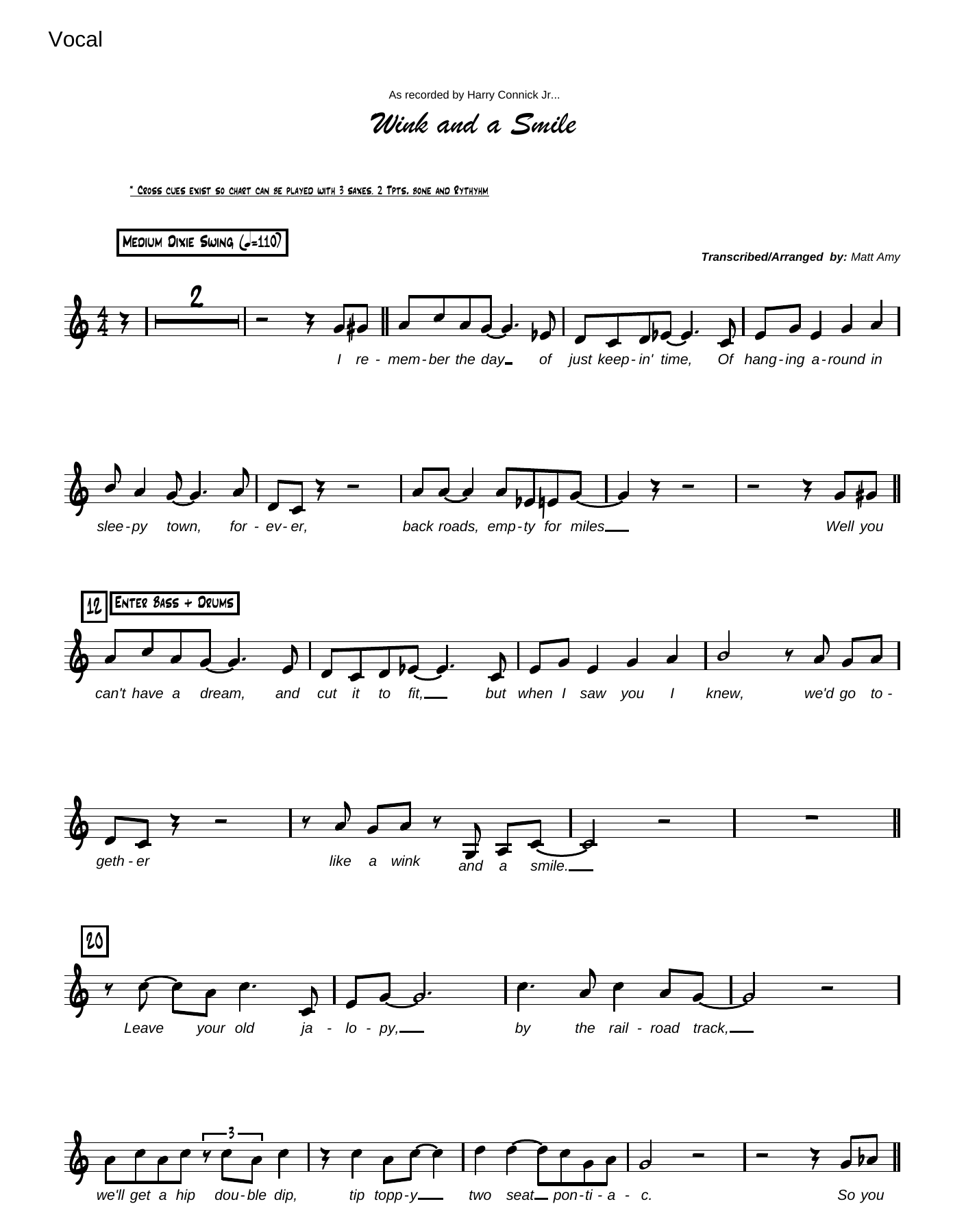 A Wink And A Smile — sheet music preview