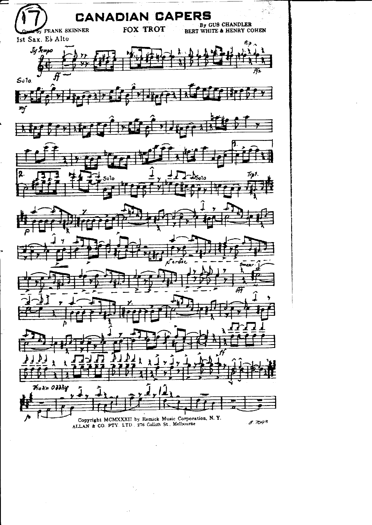 Canadian Capers — sheet music preview