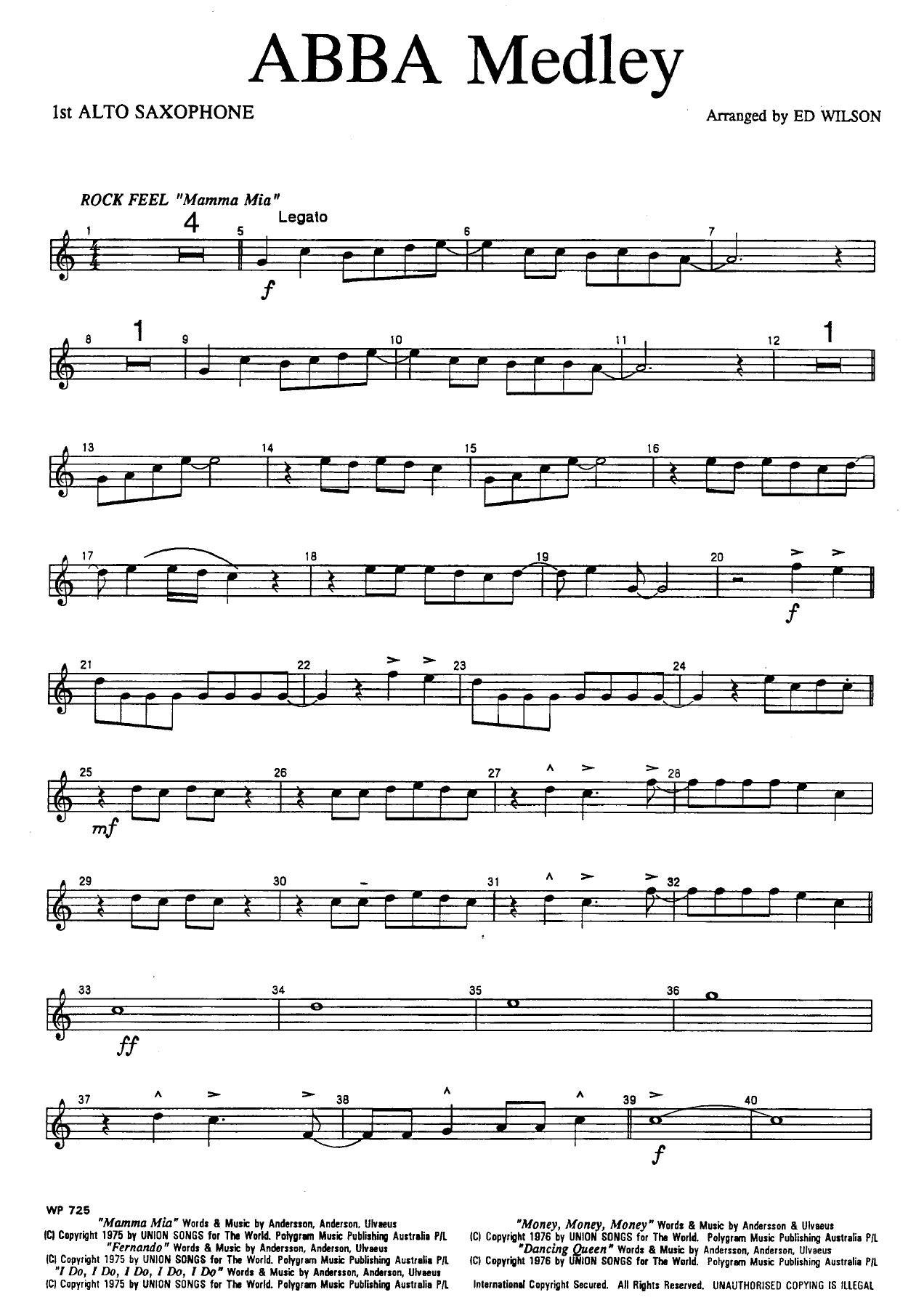 ABBA Medley — sheet music preview