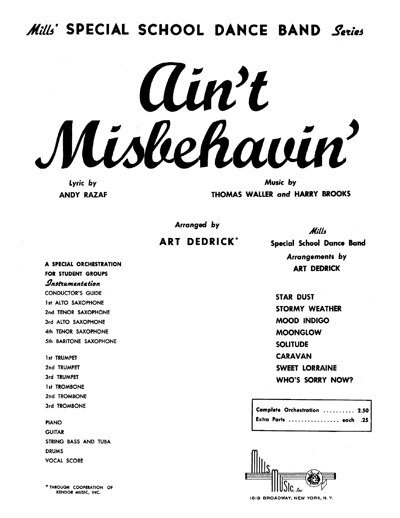 Ain't Misbehavin' — sheet music preview