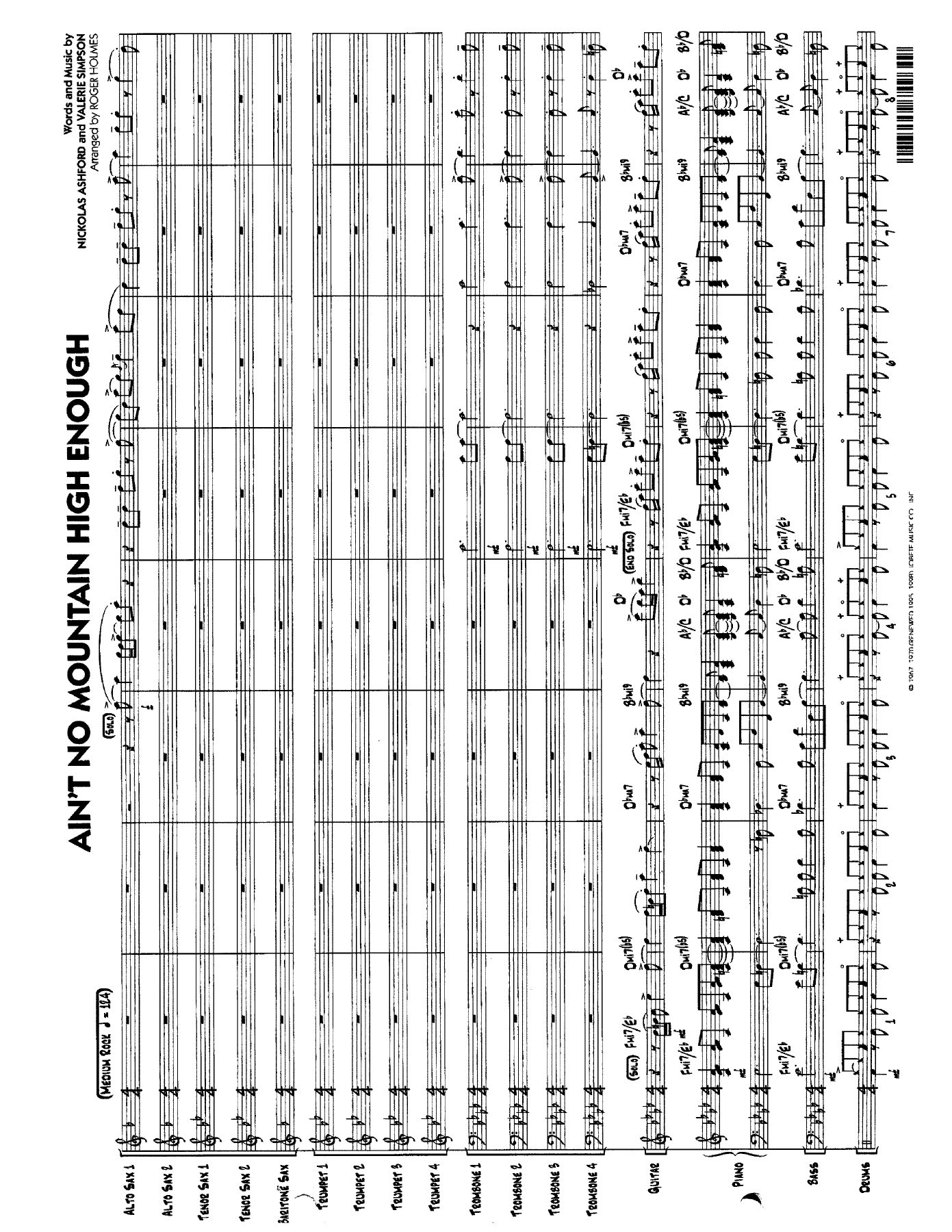 Ain't No Mountain High Enough — sheet music preview