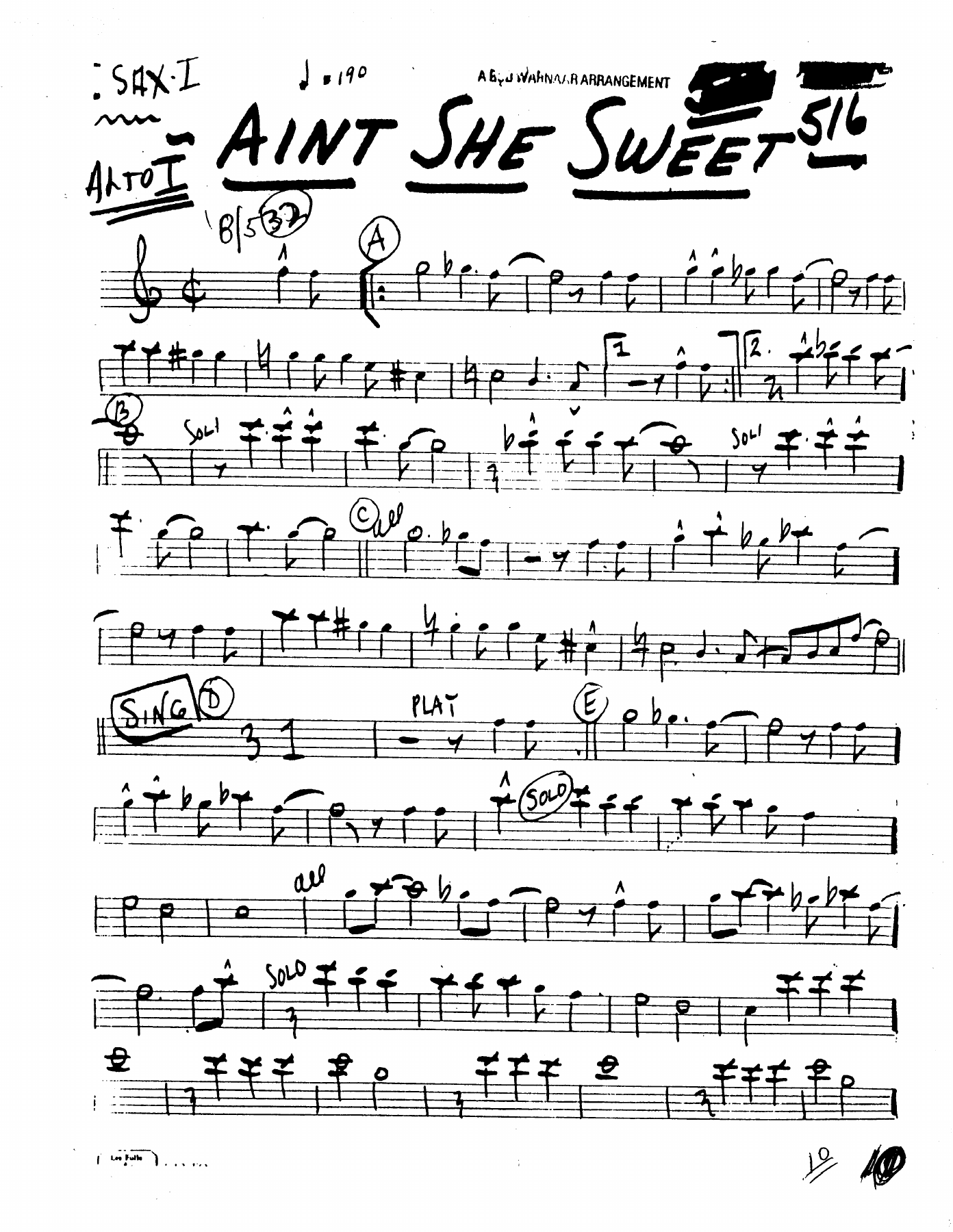 Ain't She Sweet — sheet music preview