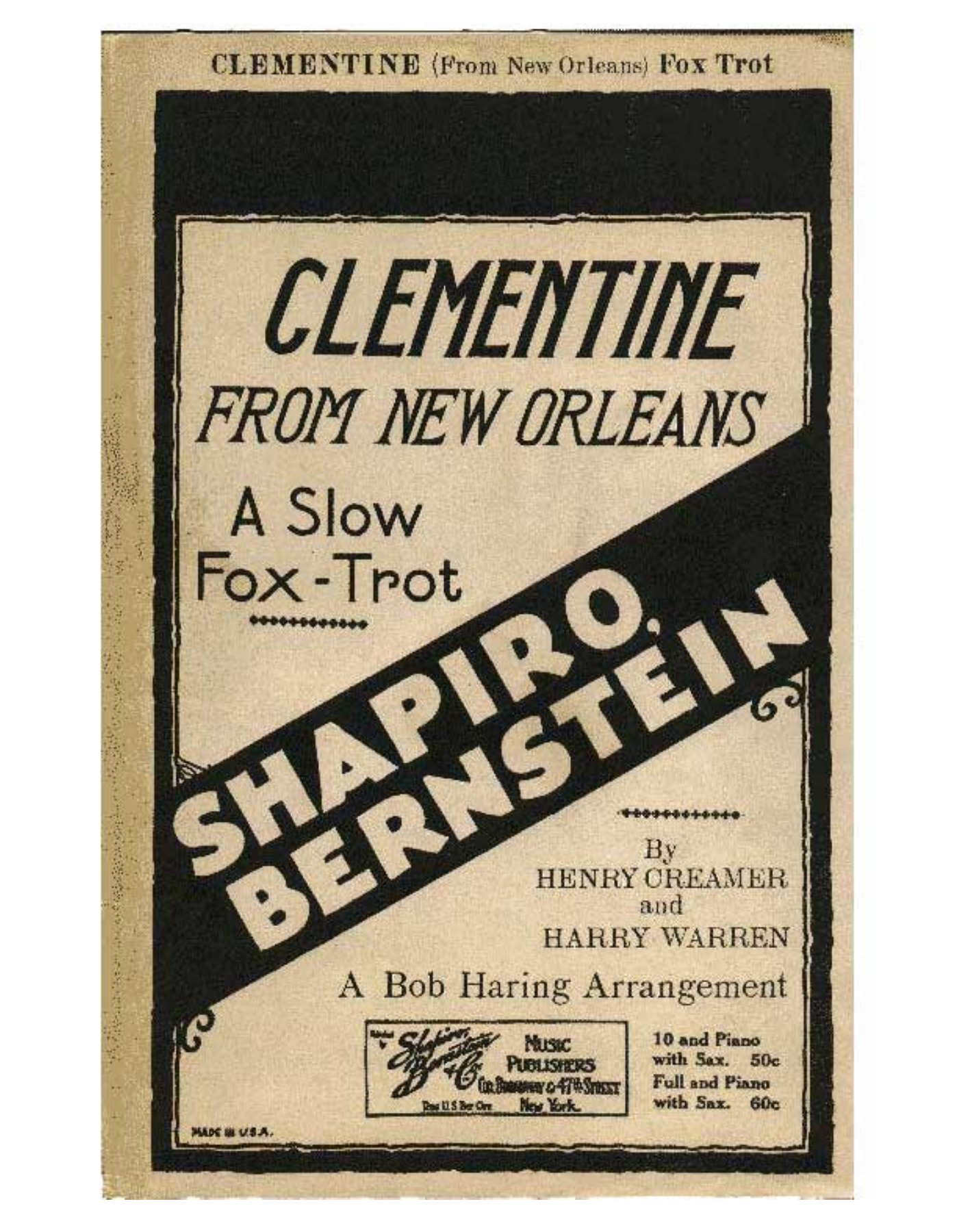 Clementine — sheet music preview