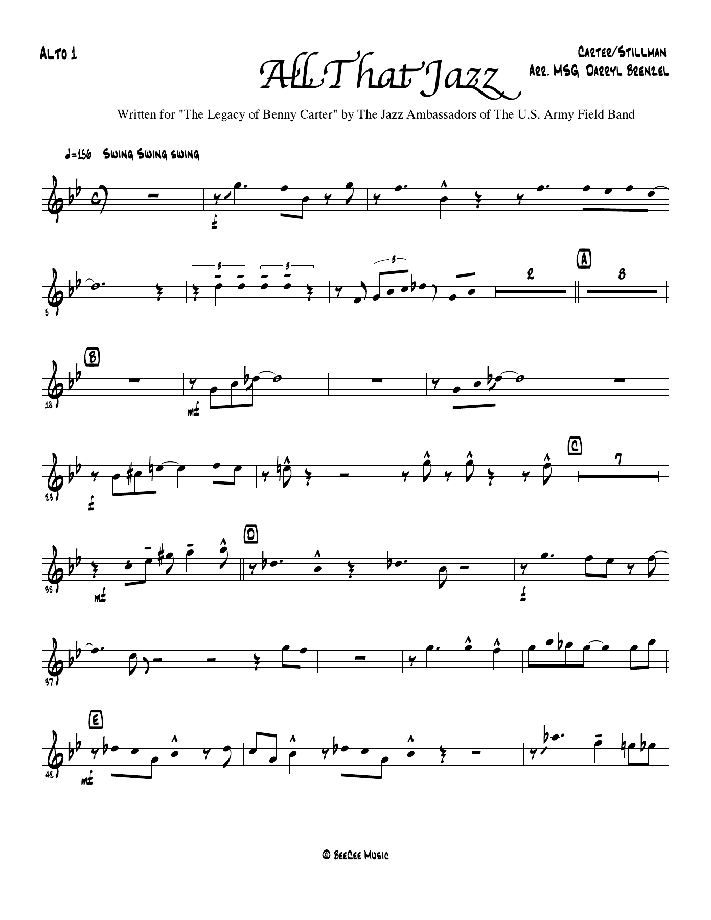 All That Jazz — sheet music preview