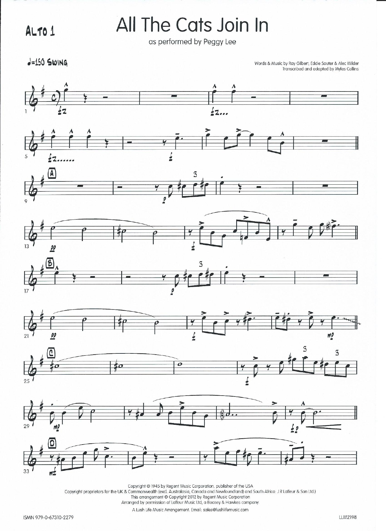 All The Cats Join In — sheet music preview