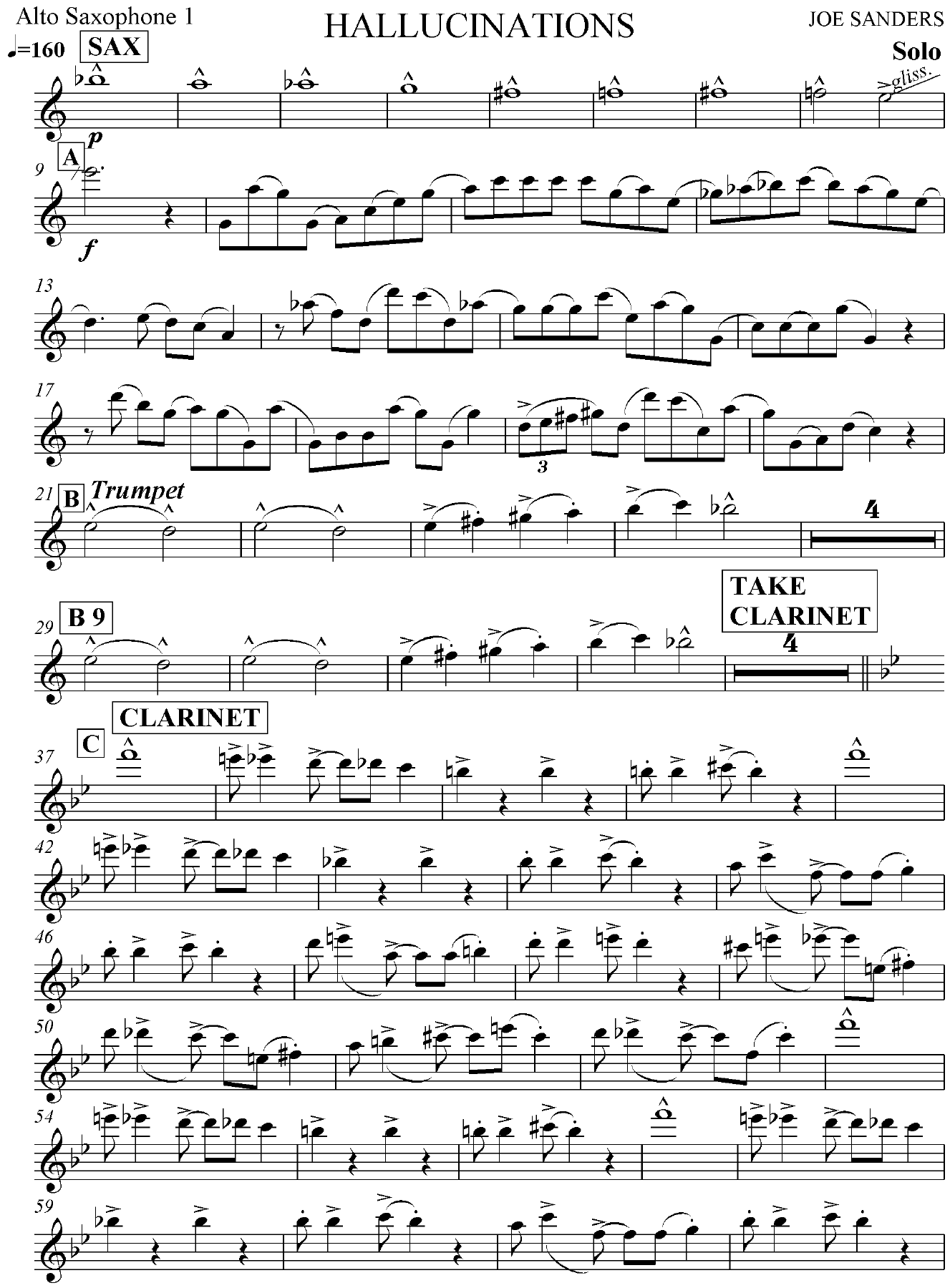 Hallucinations Coon Sanders Trans — sheet music preview