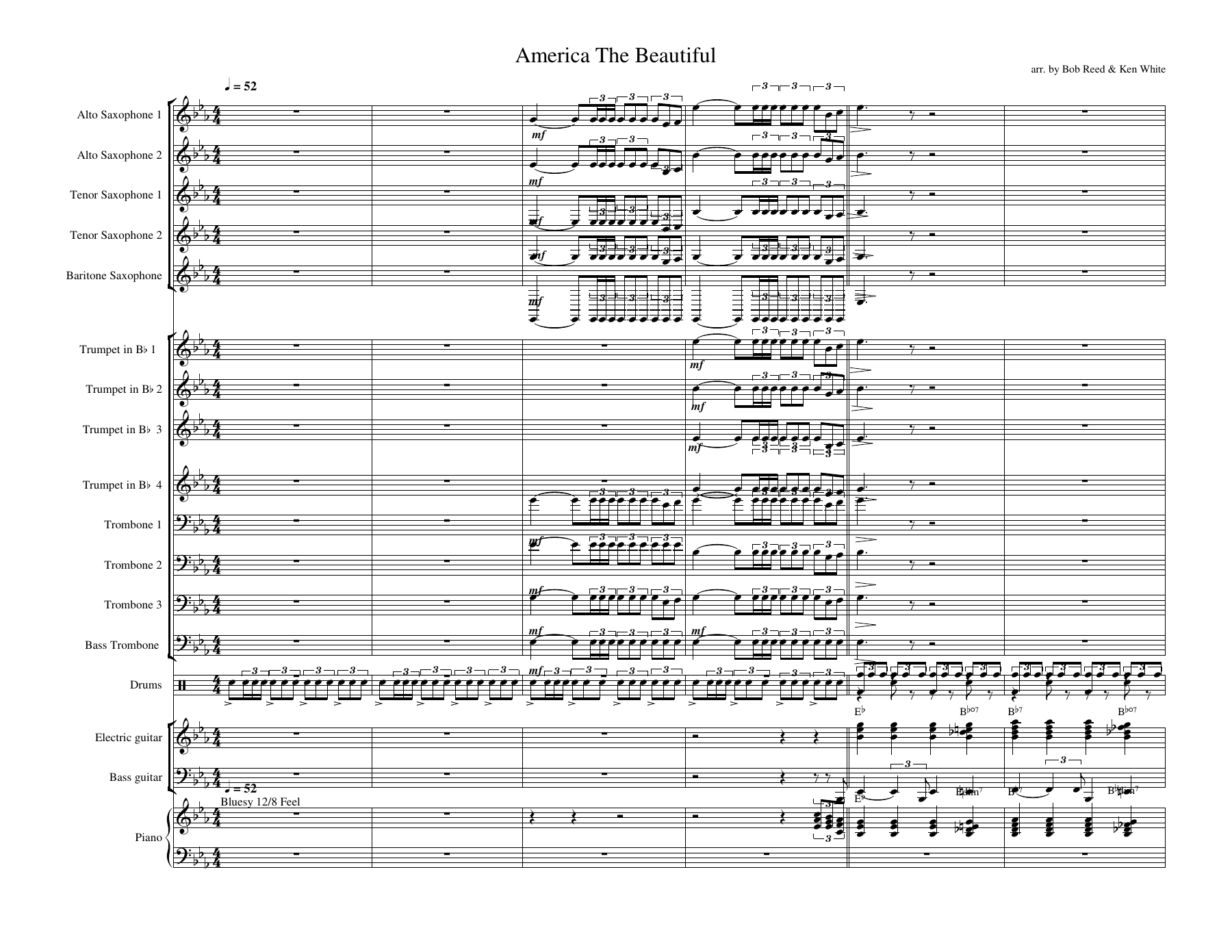 America The Beautiful — sheet music preview