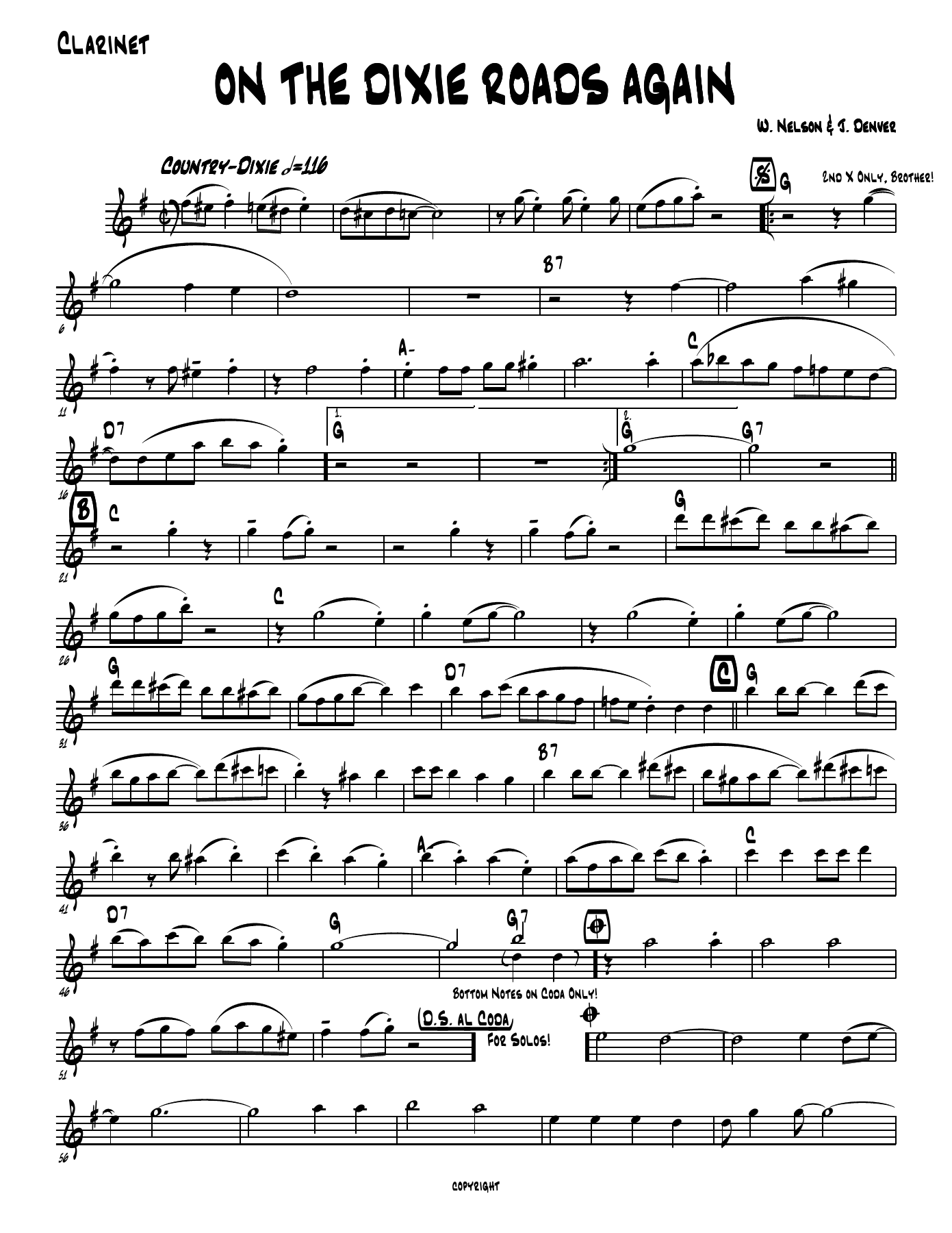 On The Road Again — sheet music preview