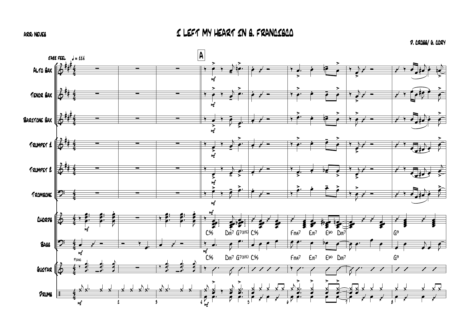 I Left My Heart In San Francisco — sheet music preview