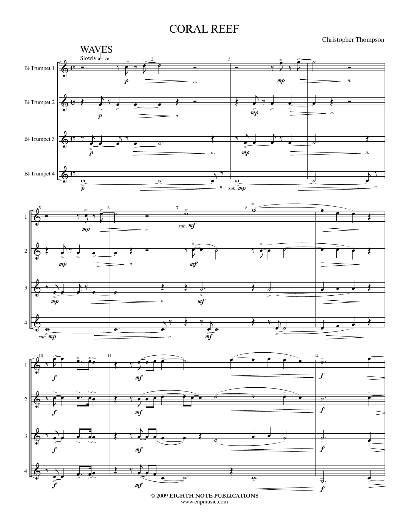 Coral Reef — sheet music preview