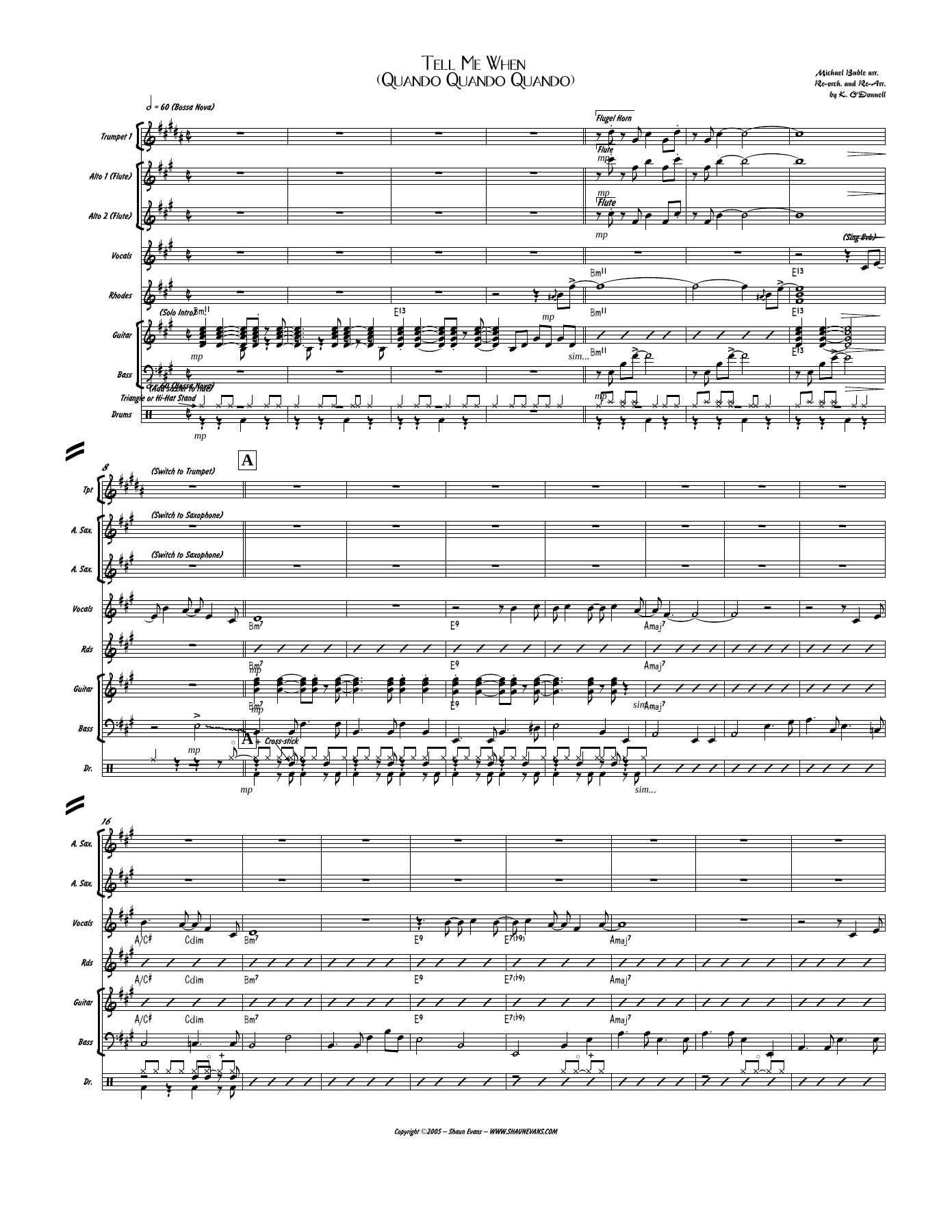 Quando, Quando, Quando (M.Buble) Combo — sheet music preview