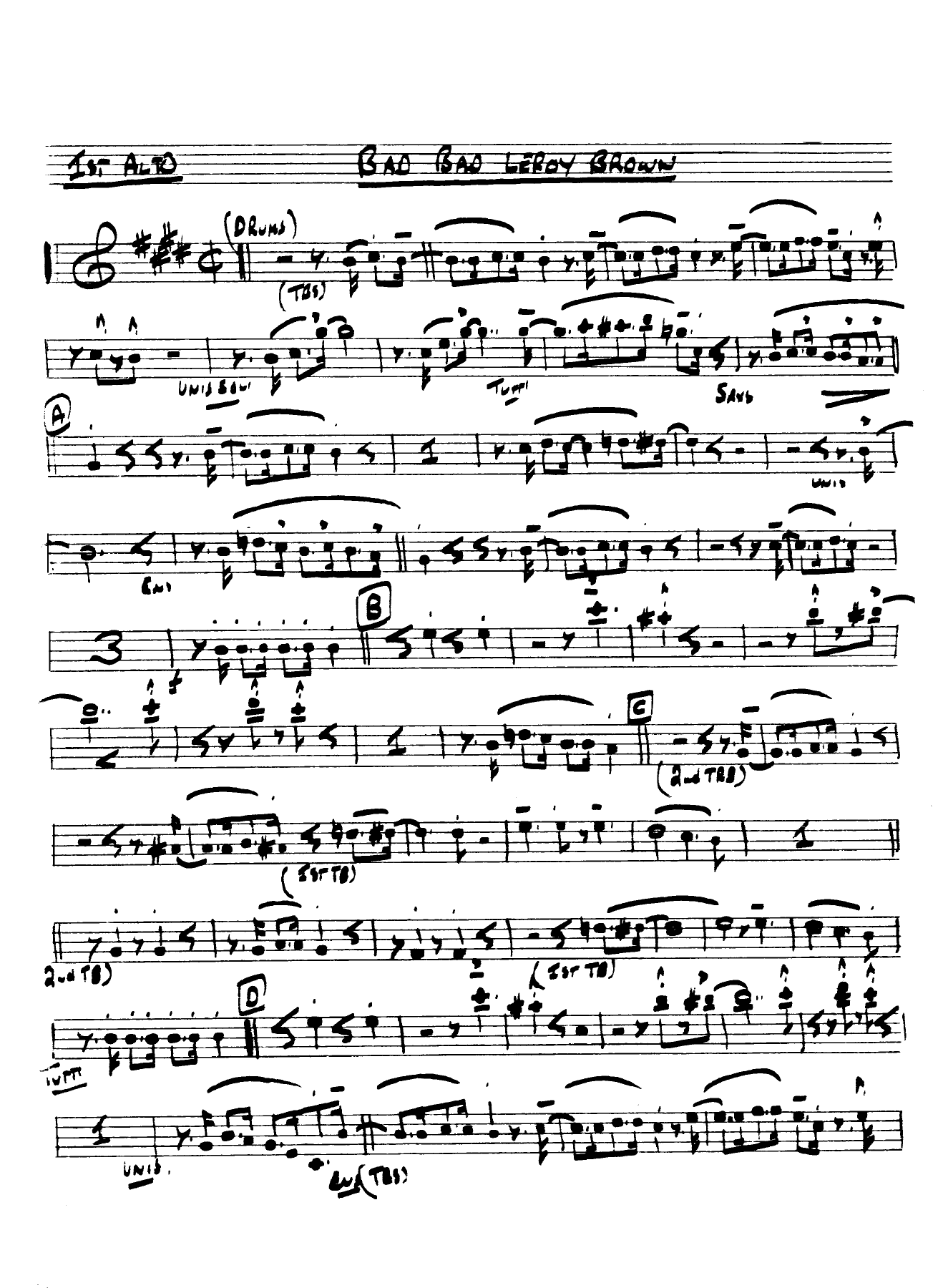 Bad, Bad Leroy Brown — sheet music preview