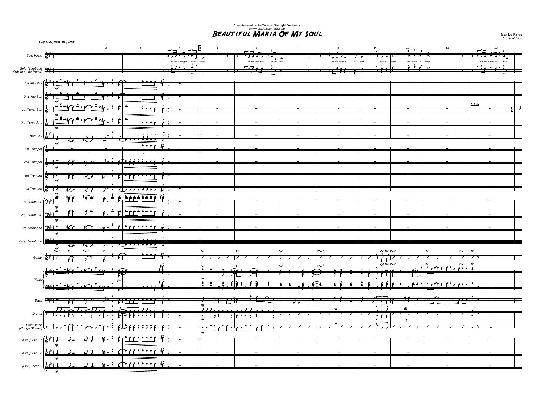 Beautiful Maria Of My Soul — sheet music preview