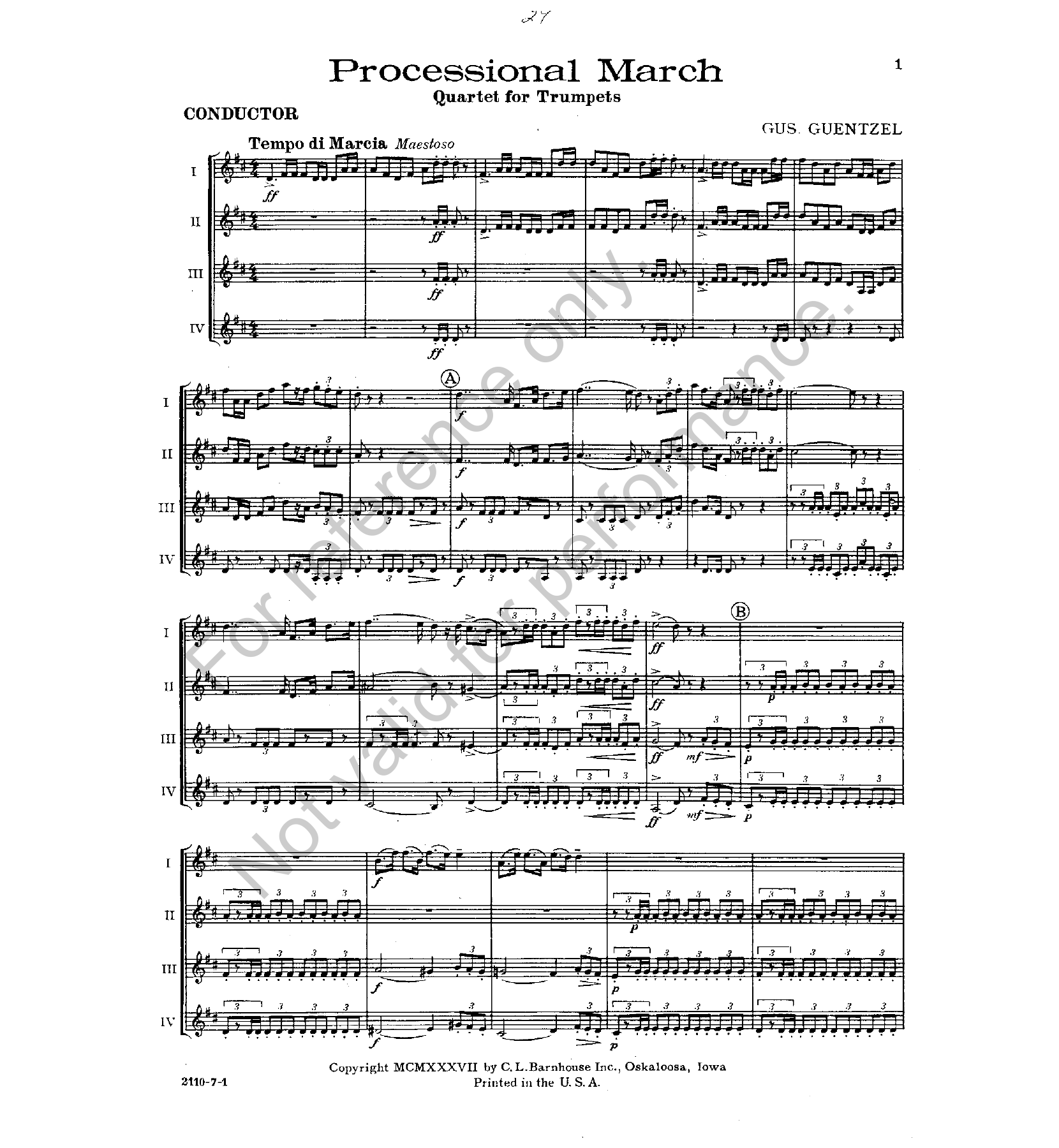 Processional March — sheet music preview