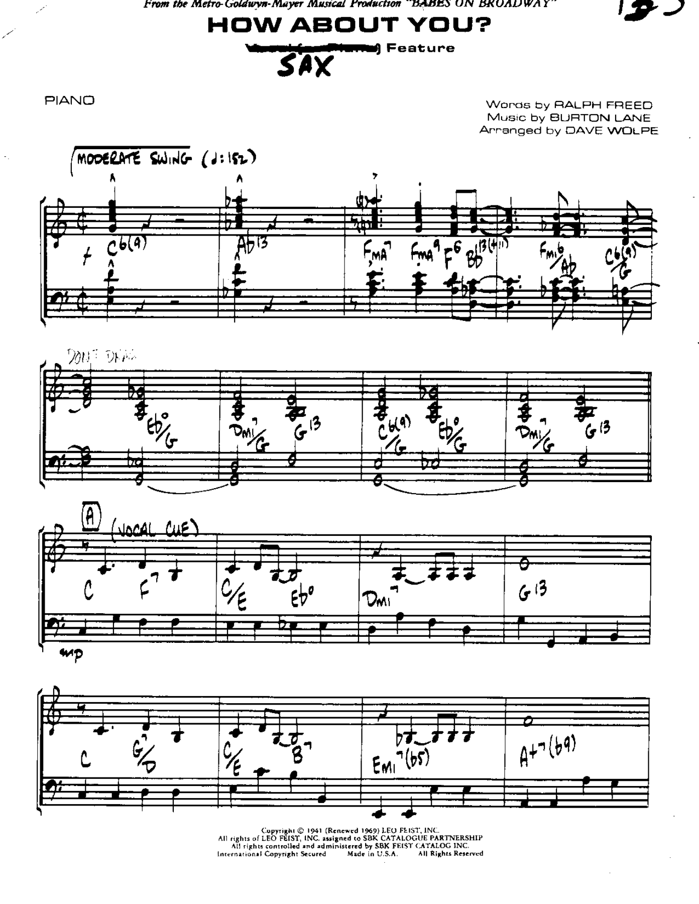 How About You — sheet music preview