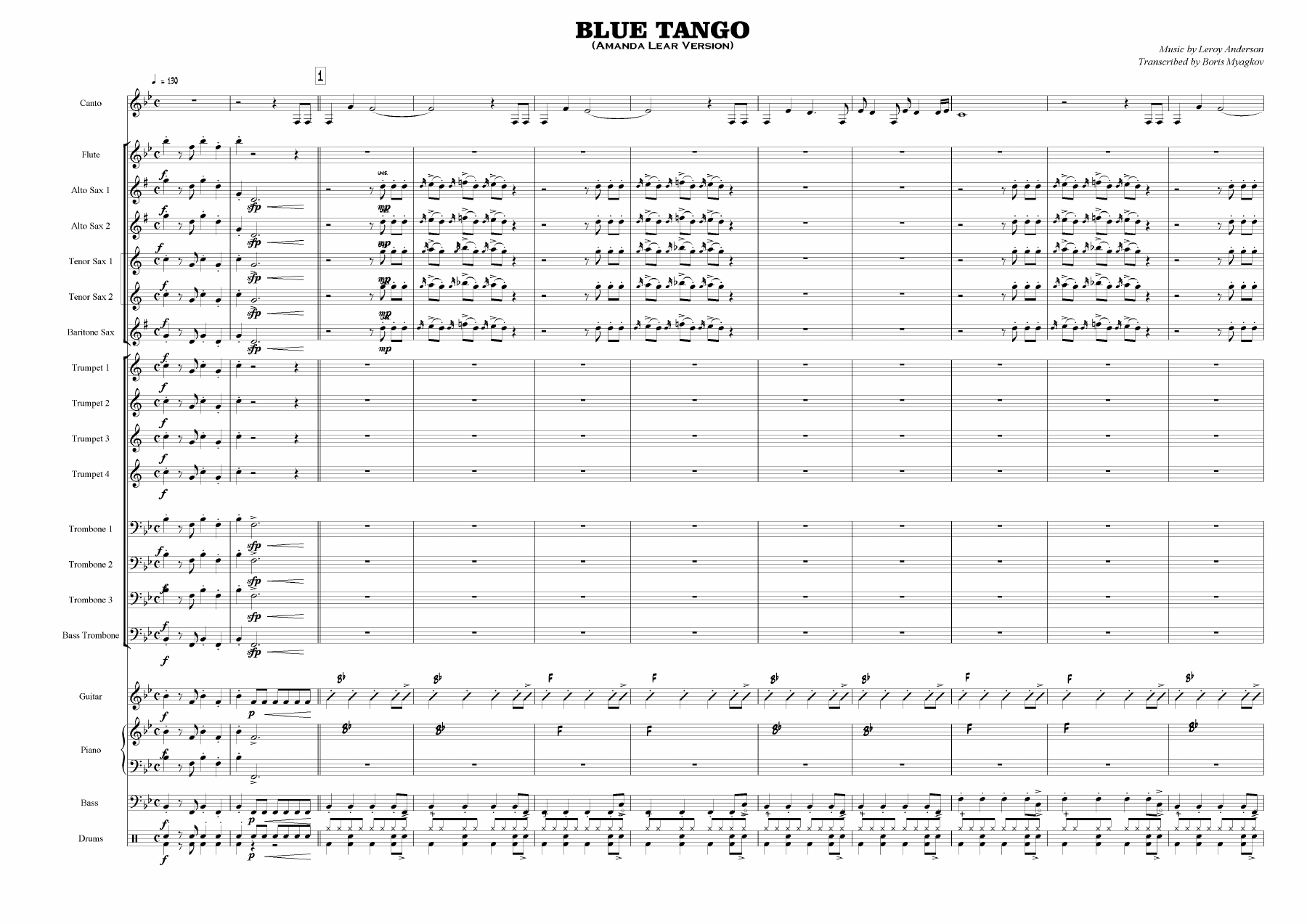Blue Tango — sheet music preview