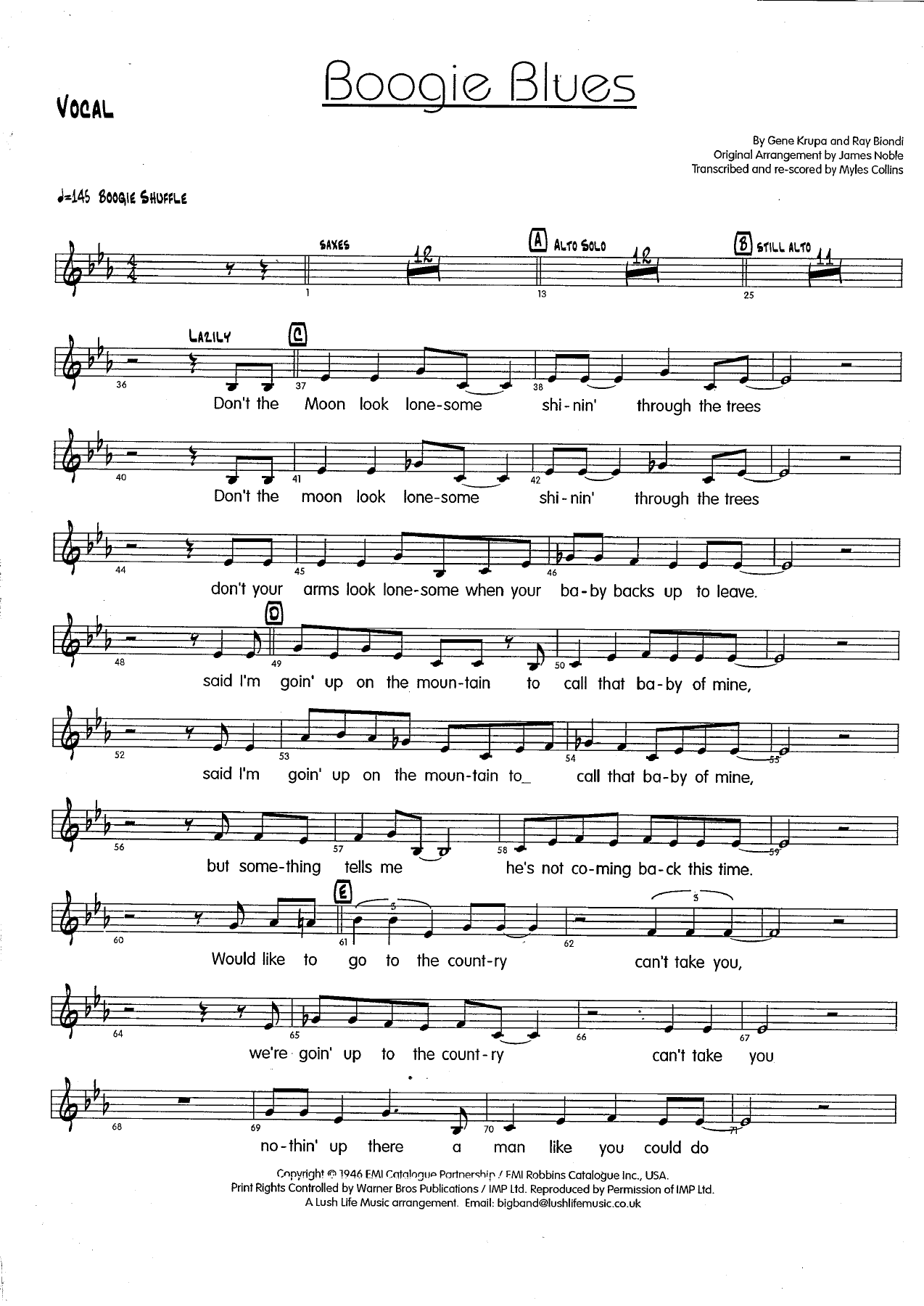 Boogie Blues — sheet music preview