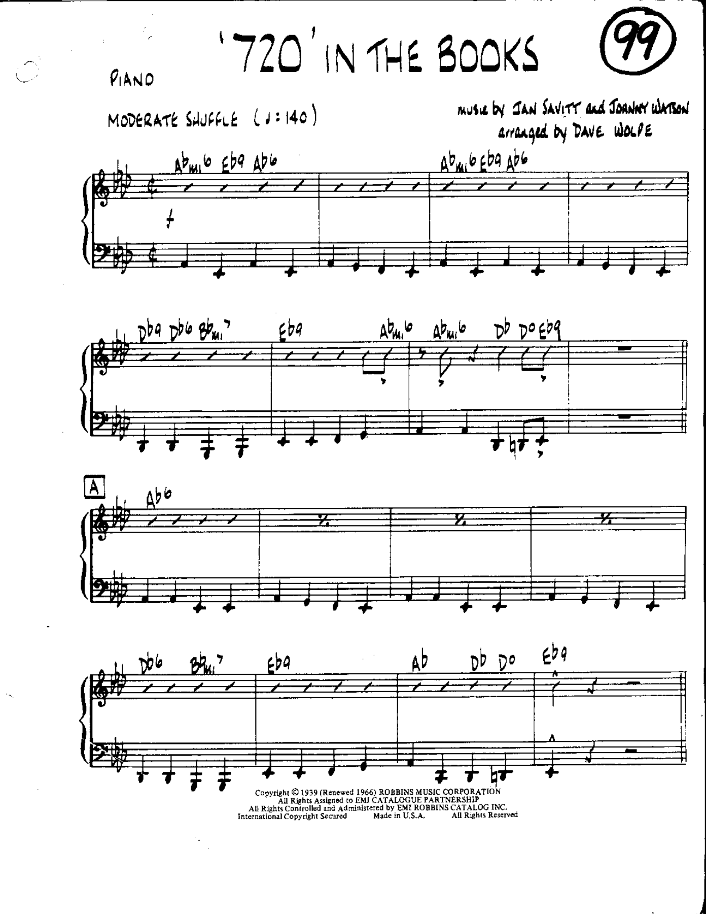 56-720 In The Book's — sheet music preview