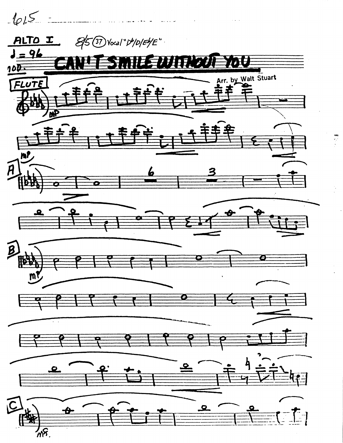 Can't Smile Without You — sheet music preview
