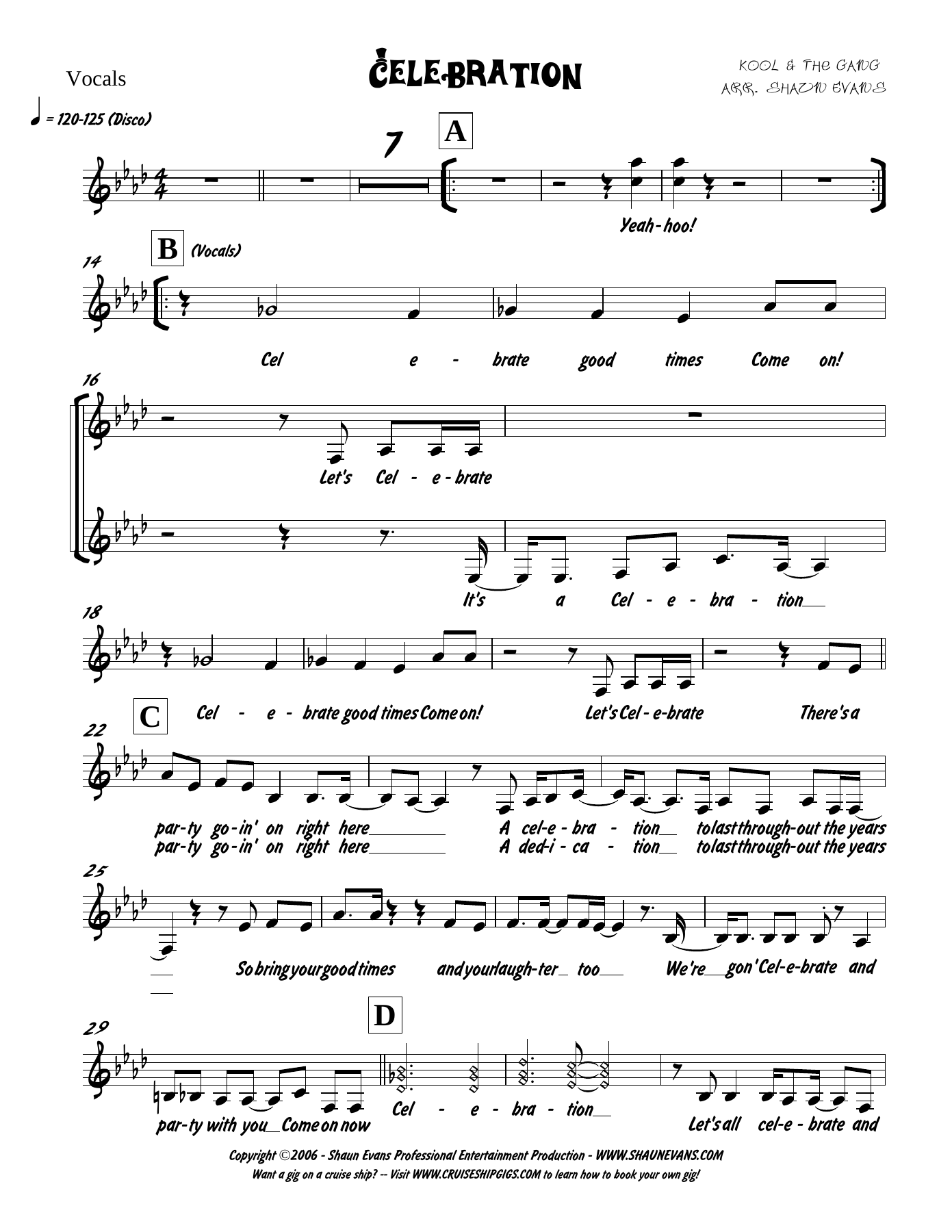 Celebration — sheet music preview