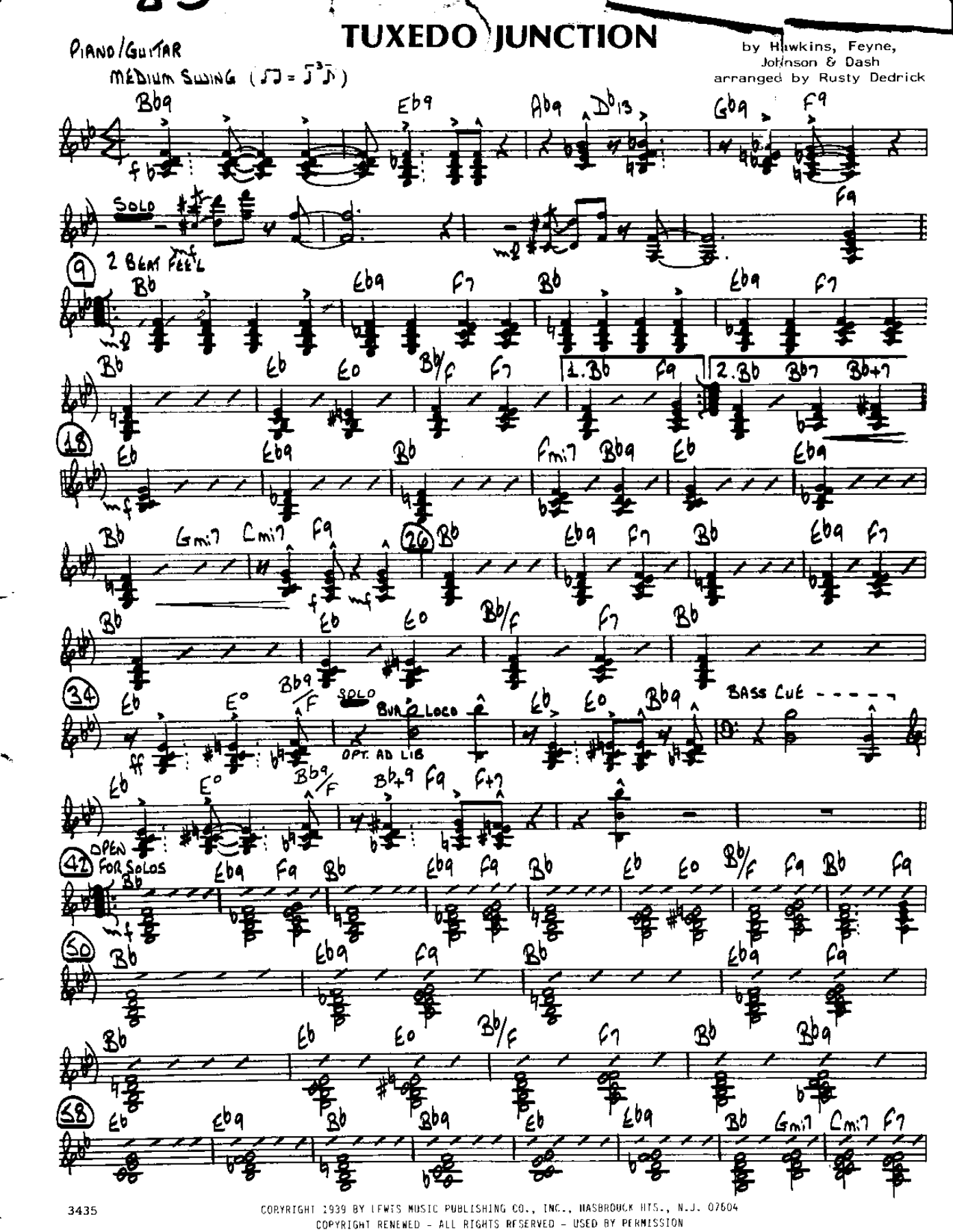 Tuxedo Junction — sheet music preview