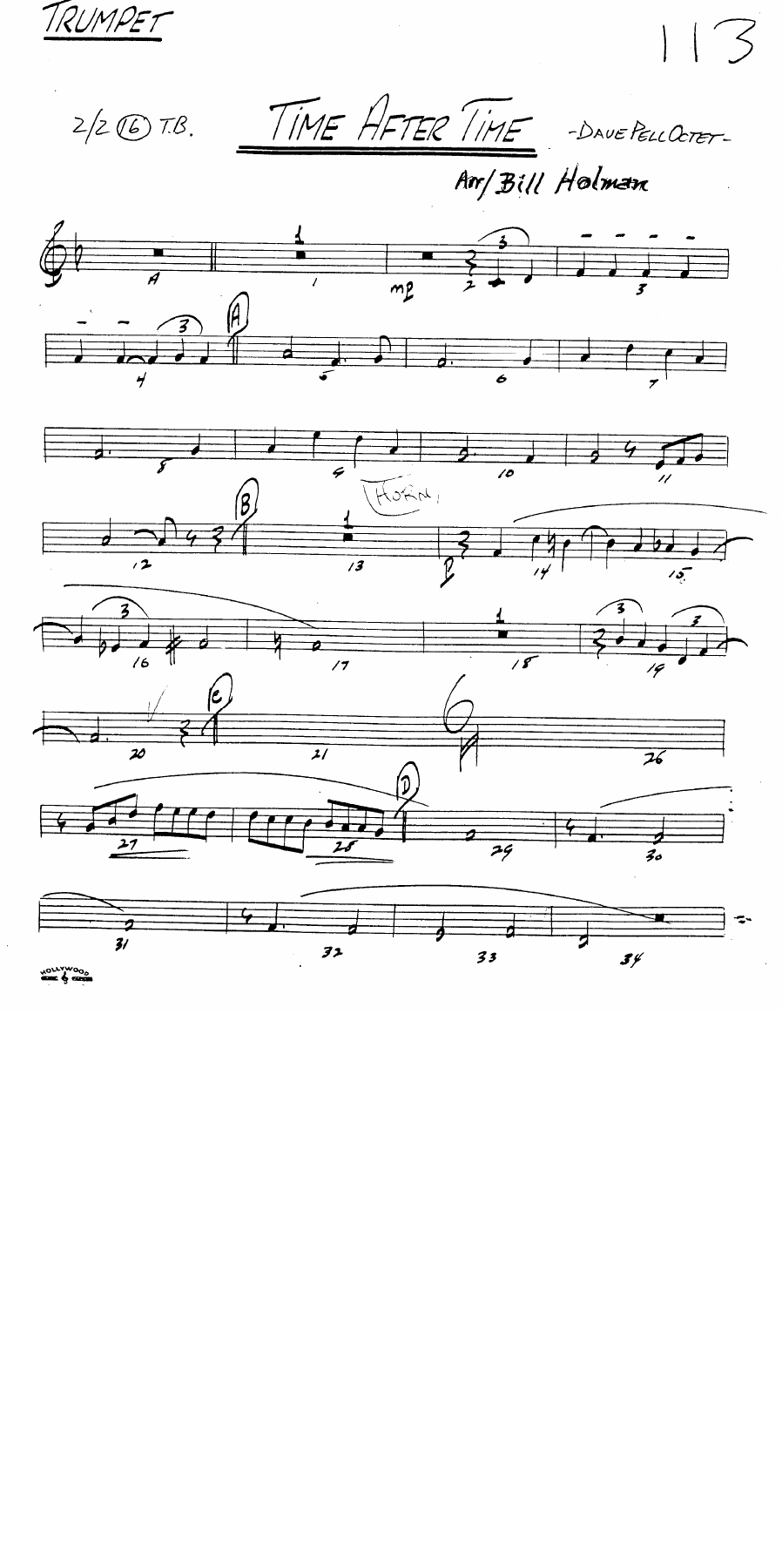 Time After Time — sheet music preview