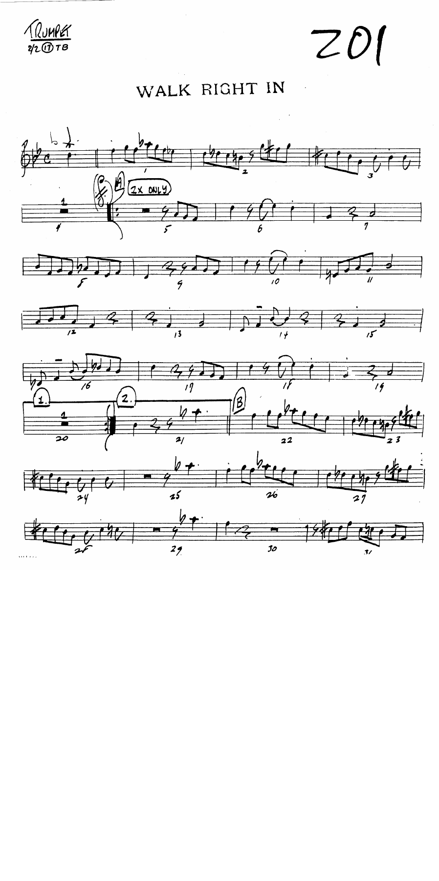 Walk Right In — sheet music preview