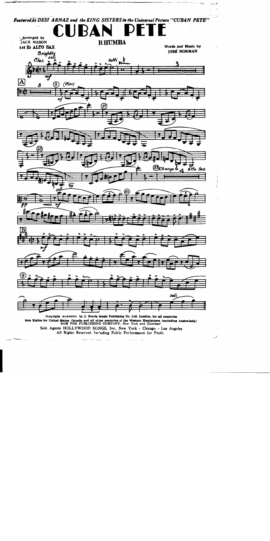 Cuban Pete — sheet music preview