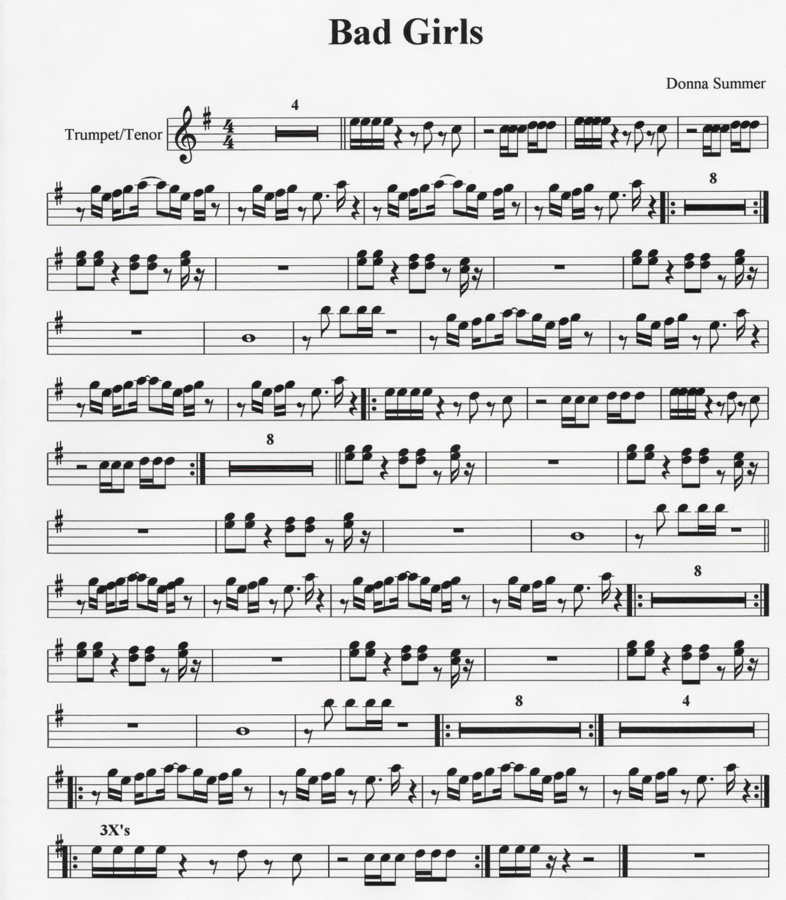 Bad Girls — sheet music preview