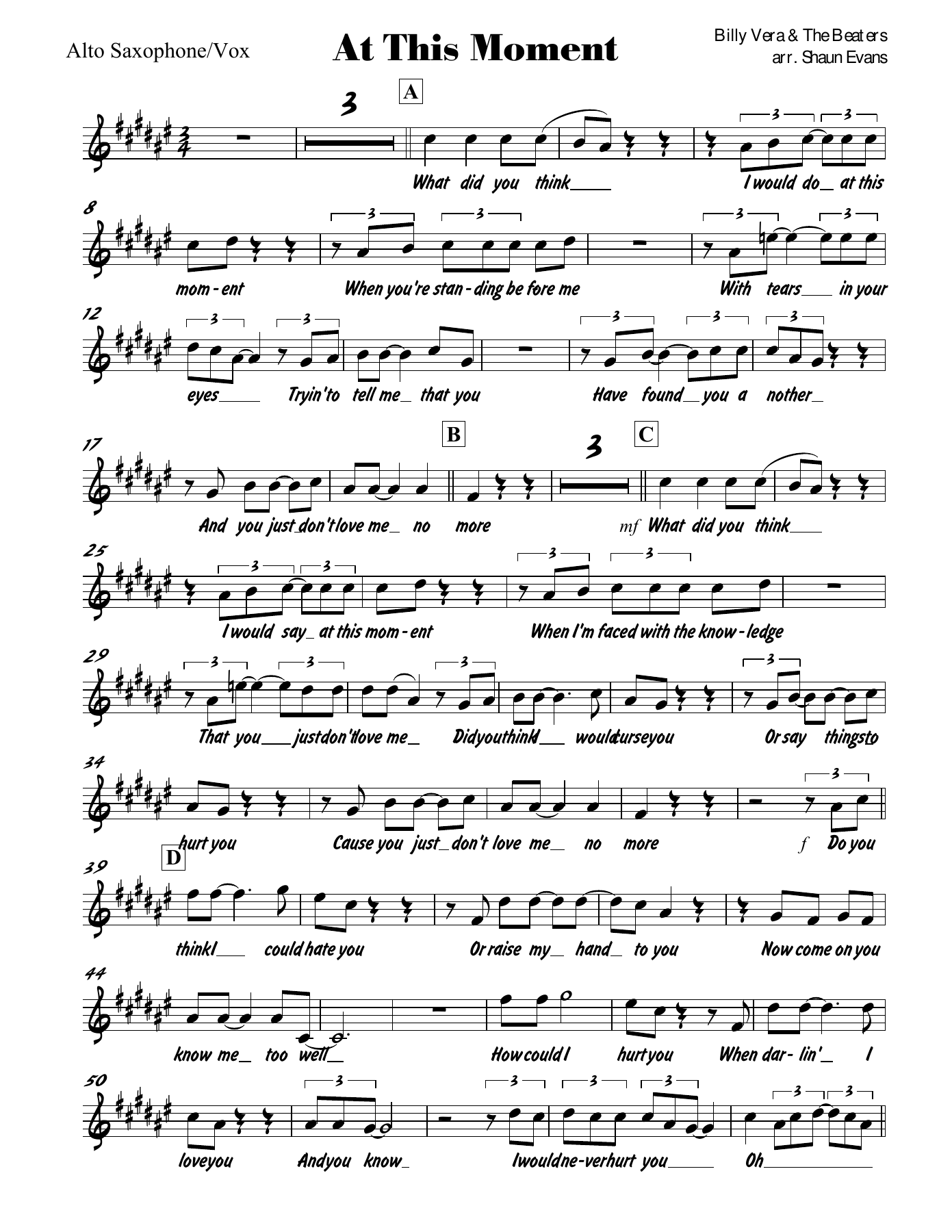 At This Moment — sheet music preview