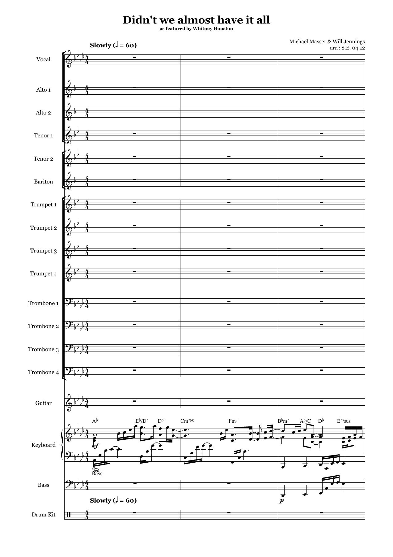 Didn't We Almost Have It All — sheet music preview