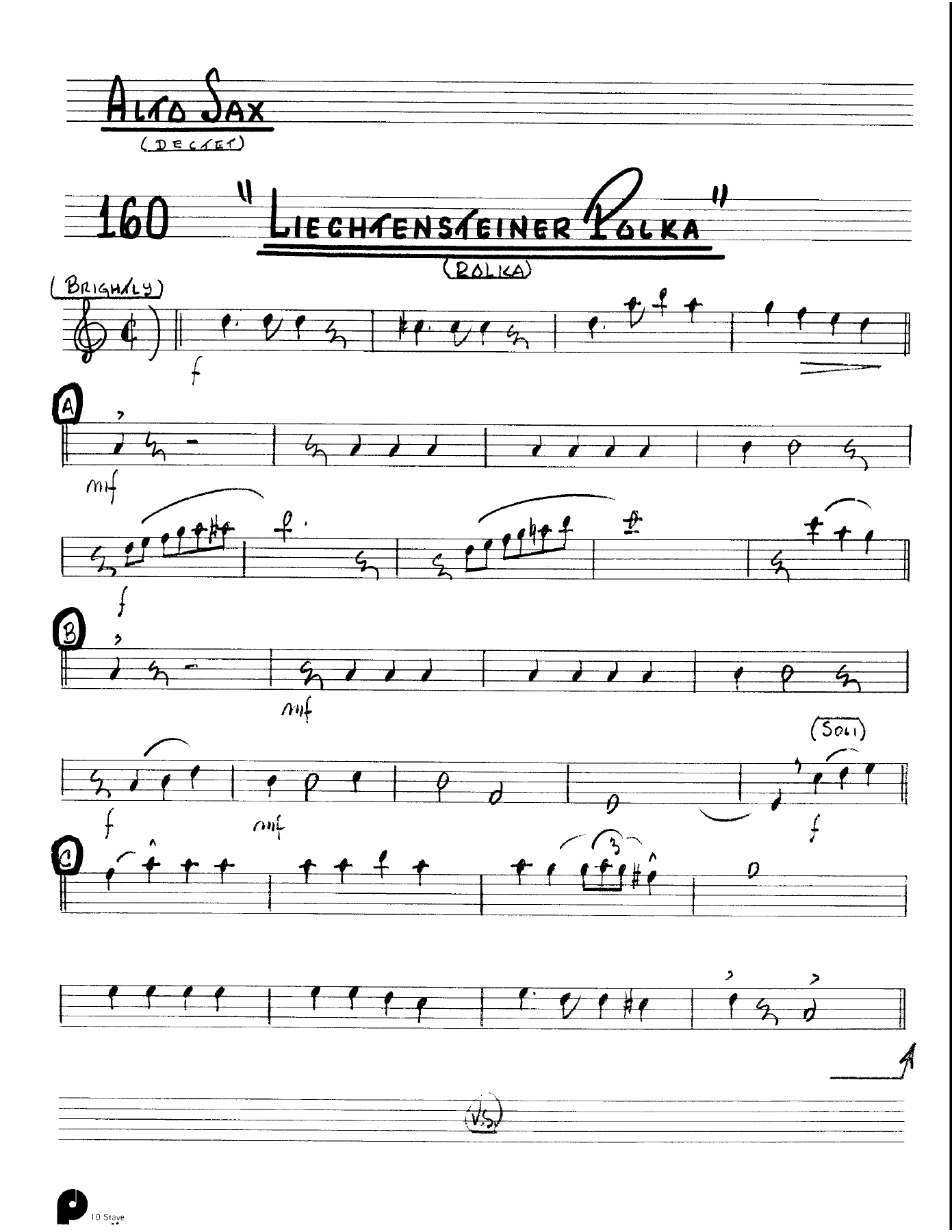 Liechtensteiner Polka (Kenton Dectet #160) 3213 — sheet music preview