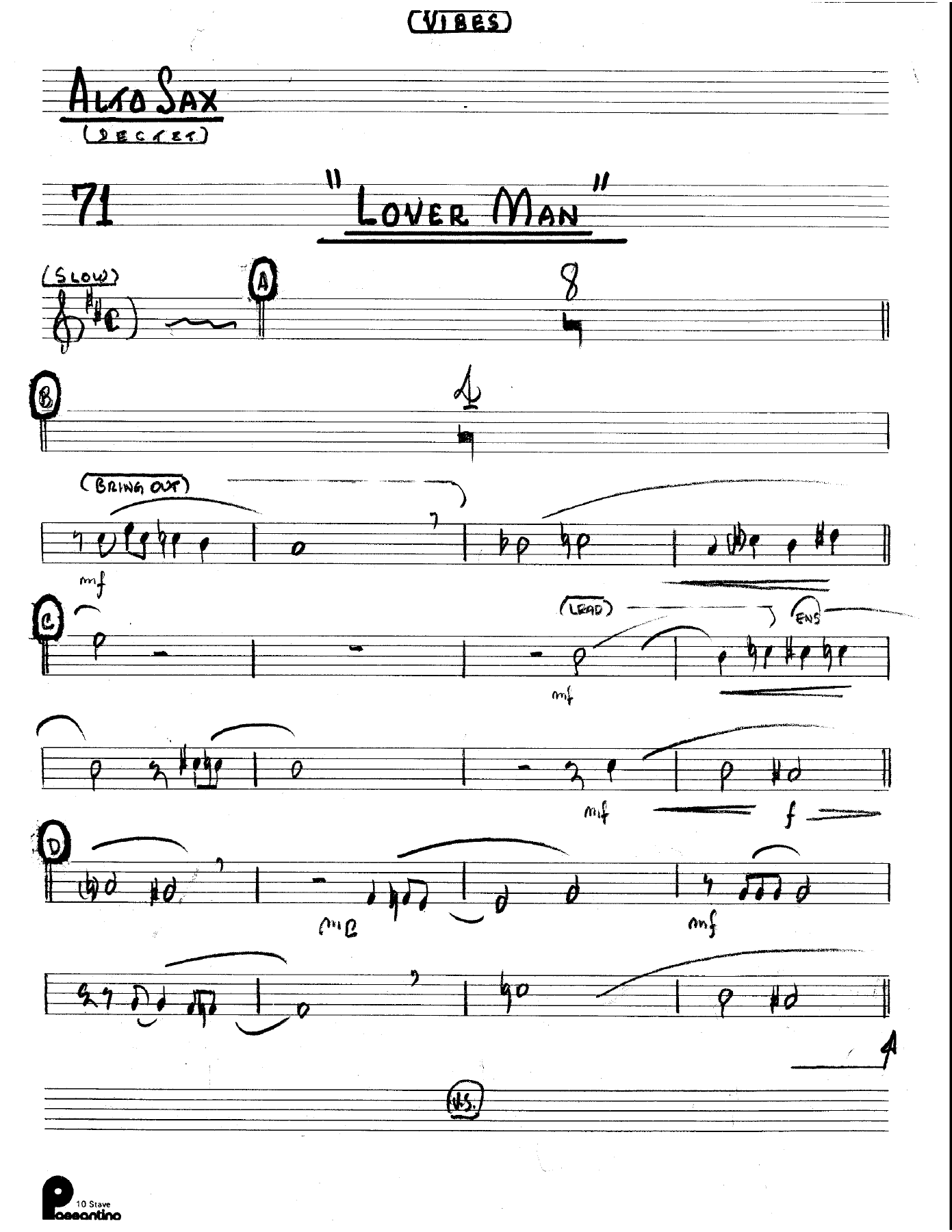 Lover Man — sheet music preview