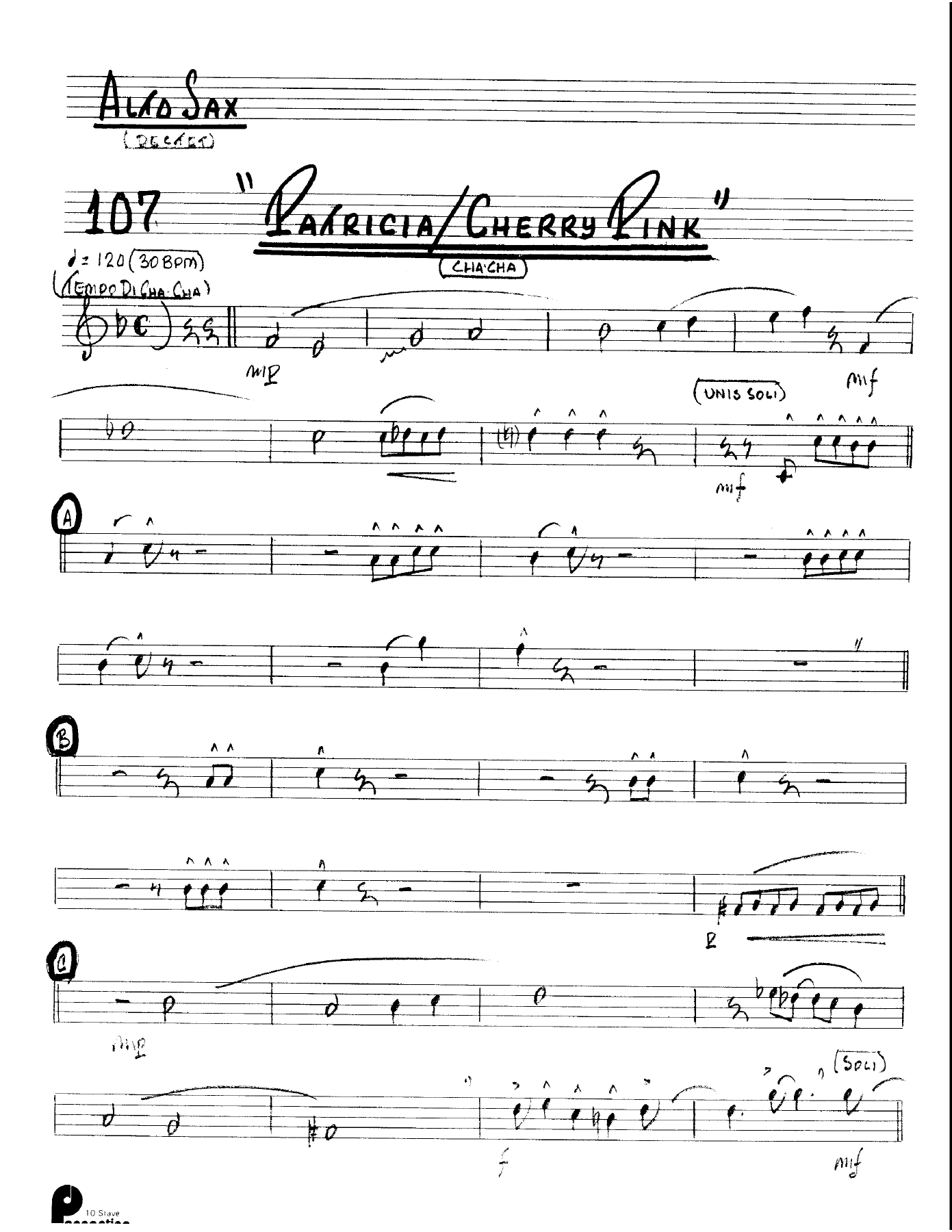 Patricia & Cherry Pink (Kenton Dectet #107) 3213 — sheet music preview