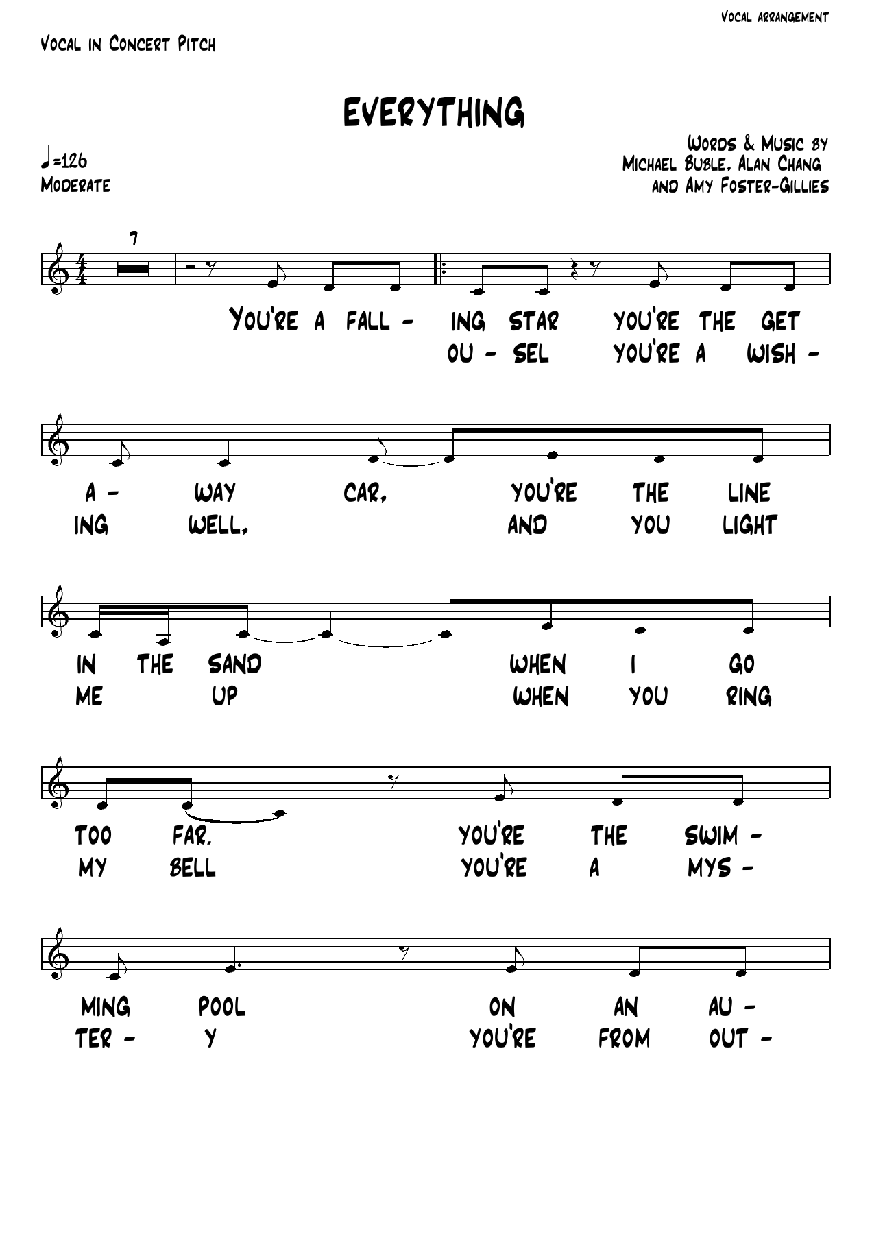 Everything [M.Buble] Latin — sheet music preview