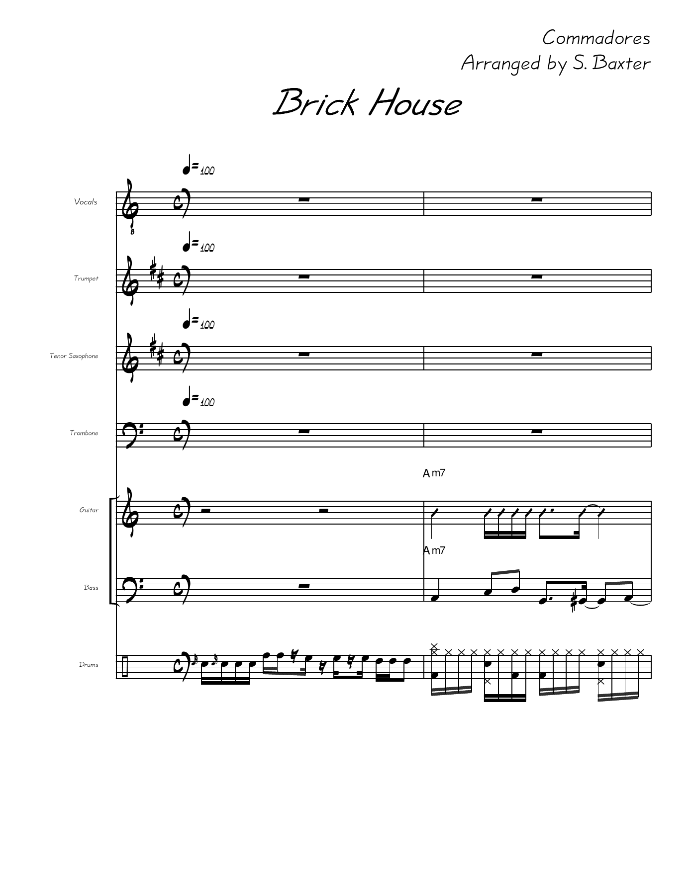 Brick House — sheet music preview