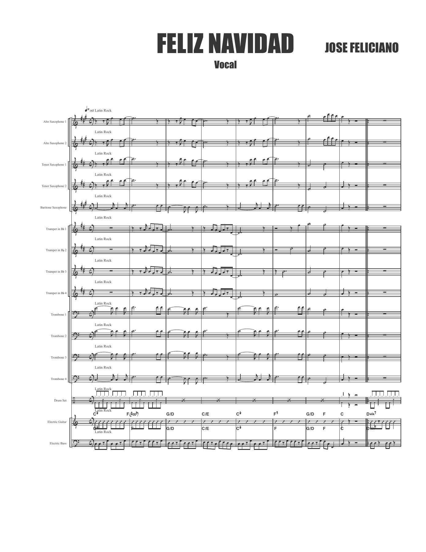 Feliz Navidad — sheet music preview