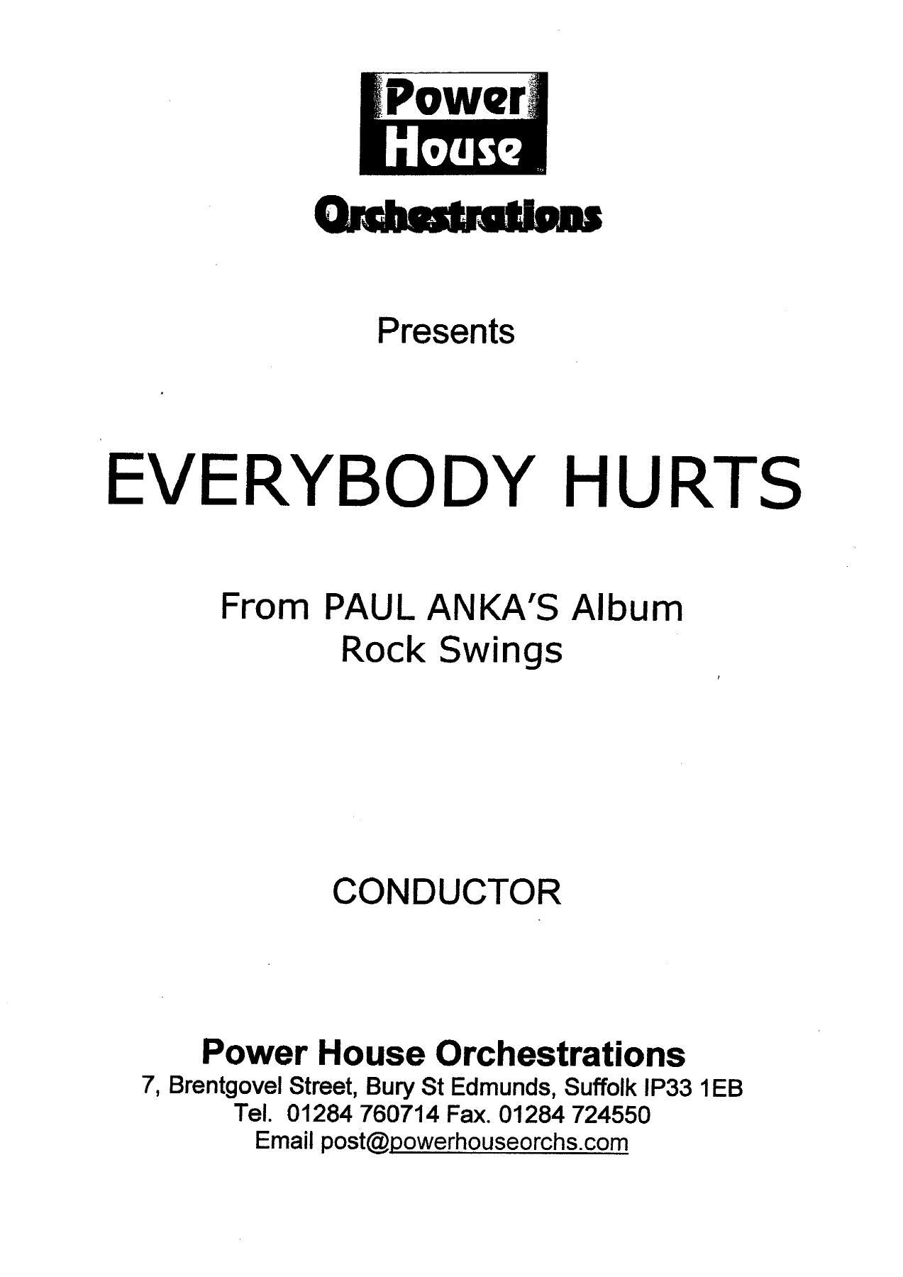 Everybody Hurts — sheet music preview