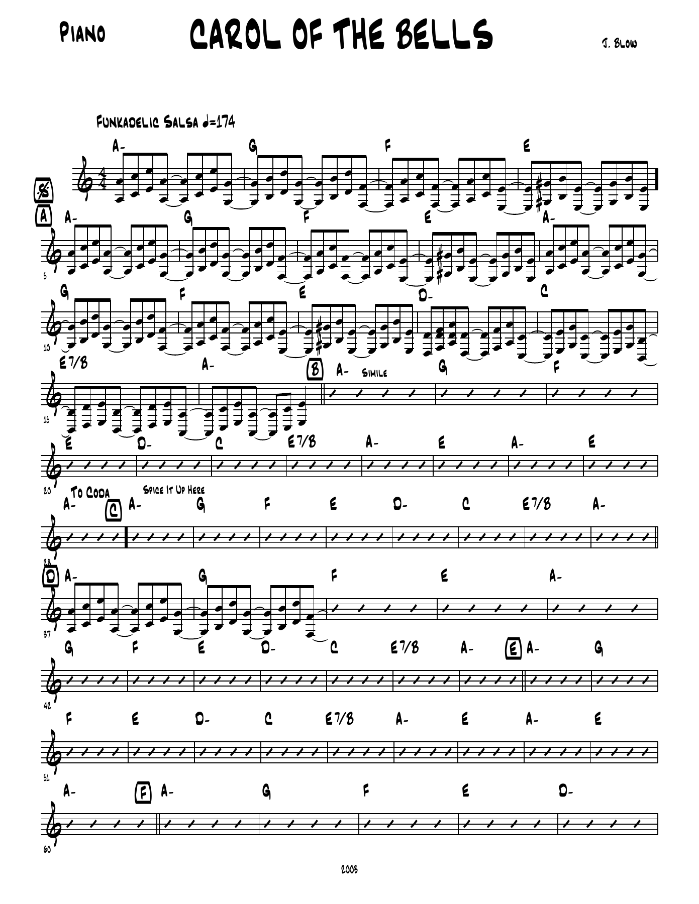 Carol Of The Bells — sheet music preview