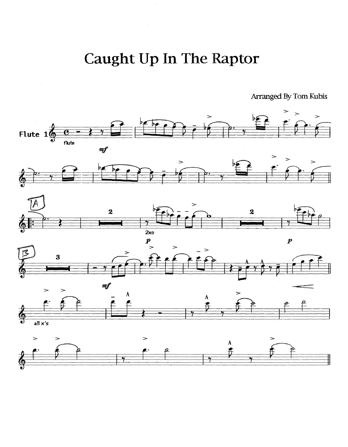 Caught Up In The Raptor (T.Kubis) voc. — sheet music preview
