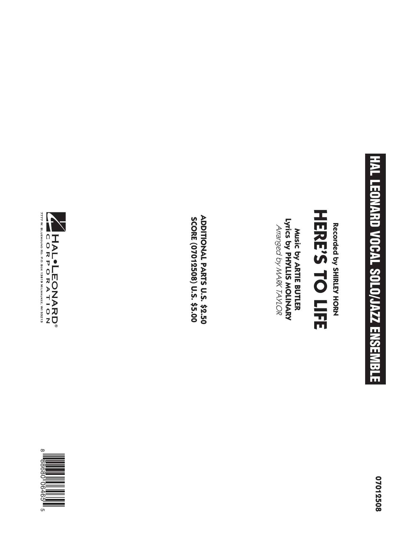 Here's To Life (M.Taylor) MP3.Vocal — sheet music preview