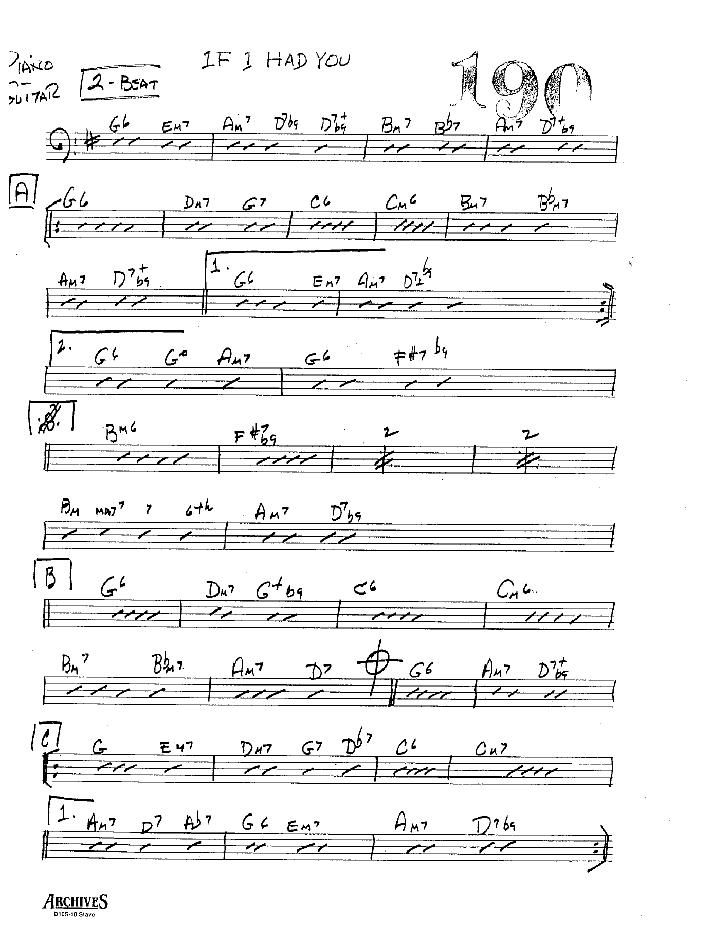 If I Had You (Unknown) Vocal — sheet music preview