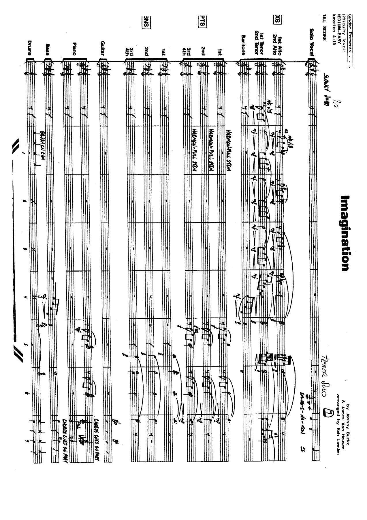 Imagination (B.Lowden) Vocal — sheet music preview