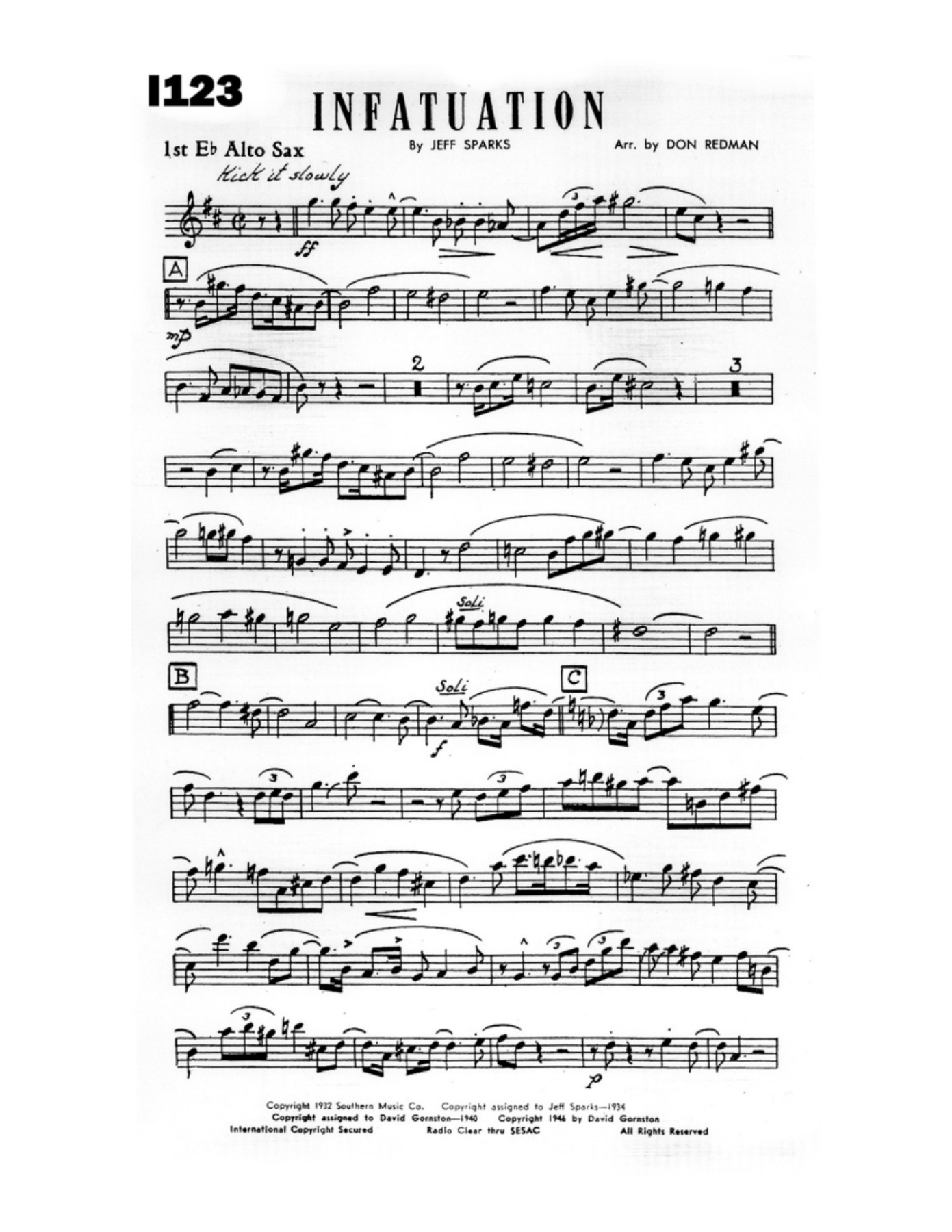 Infatuation (D.Redman) Vocal — sheet music preview