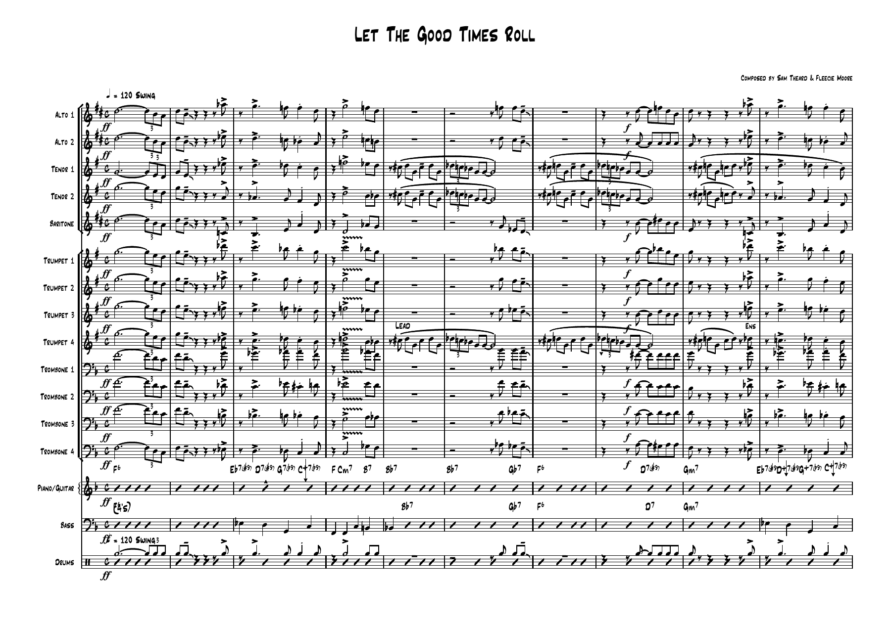 Let The Good Times Roll — sheet music preview