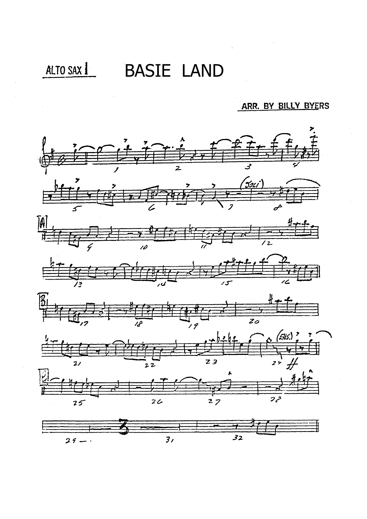 Basie Land (B.Byers) MP3 — sheet music preview